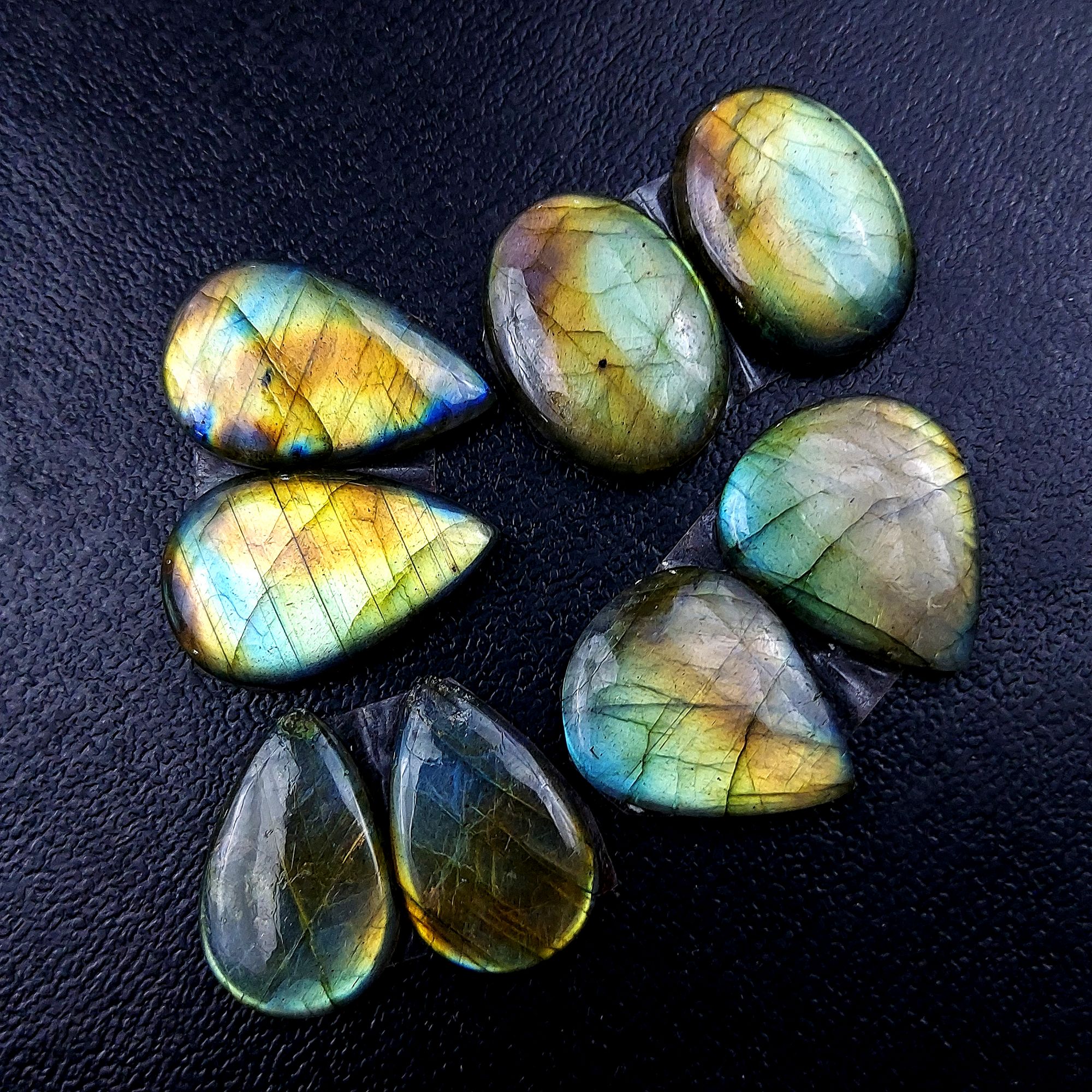 4 Pair 111 Cts Labradorite pairs Labradorite Cabochon Loose Gemstone Labradorite pair for Earring For Woman Earrings Mix Shapes Dangle Drop Earrings 25x15 21x14mm R-13163