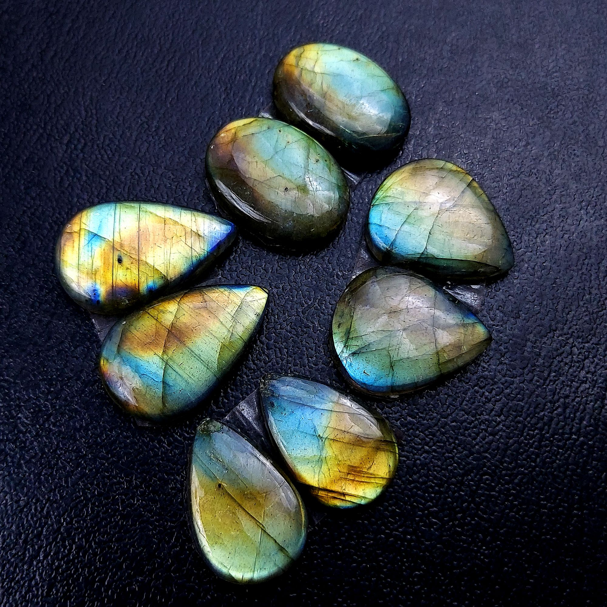 4 Pair 111 Cts Labradorite pairs Labradorite Cabochon Loose Gemstone Labradorite pair for Earring For Woman Earrings Mix Shapes Dangle Drop Earrings 25x15 21x14mm R-13163