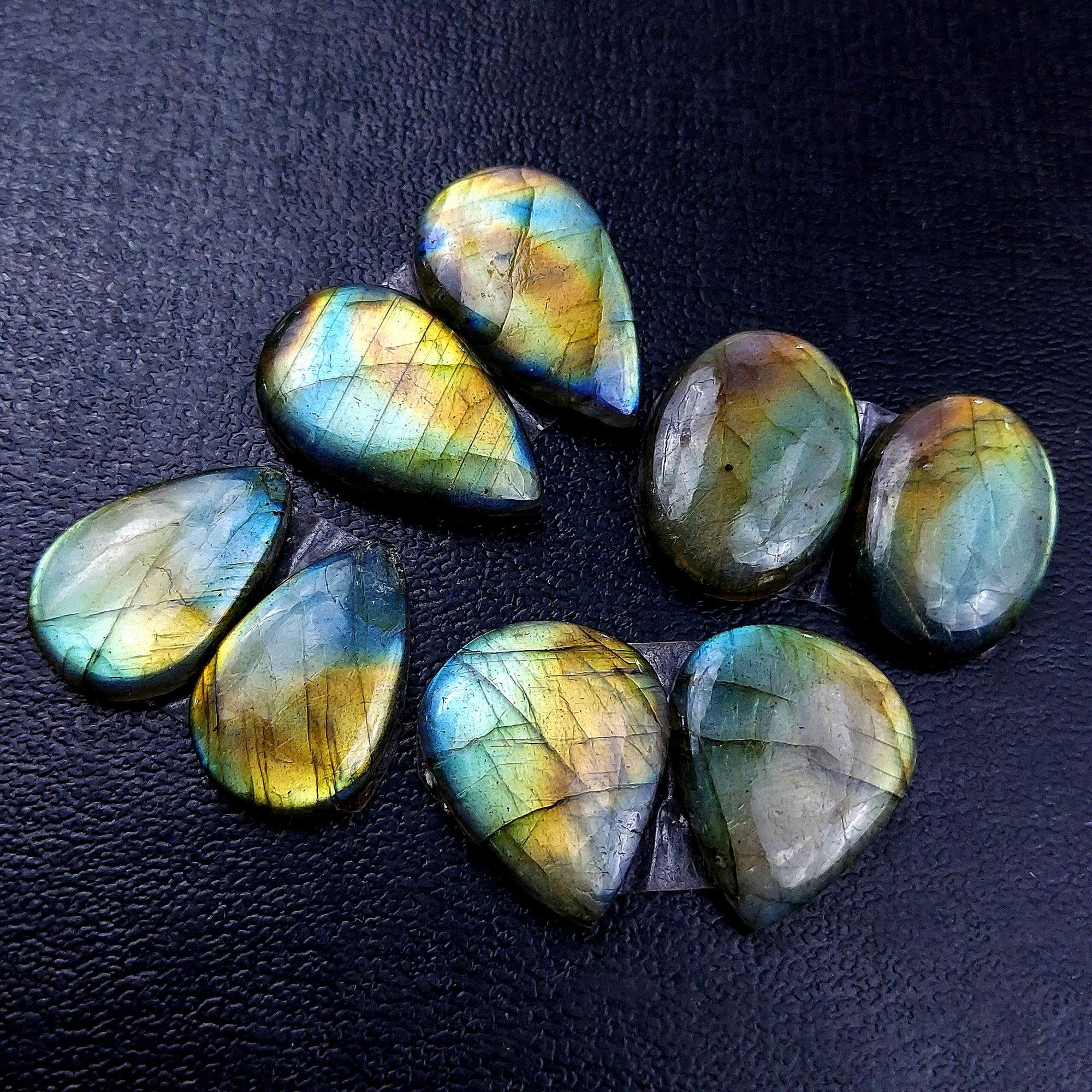 4 Pair 111 Cts Labradorite pairs Labradorite Cabochon Loose Gemstone Labradorite pair for Earring For Woman Earrings Mix Shapes Dangle Drop Earrings 25x15 21x14mm R-13163