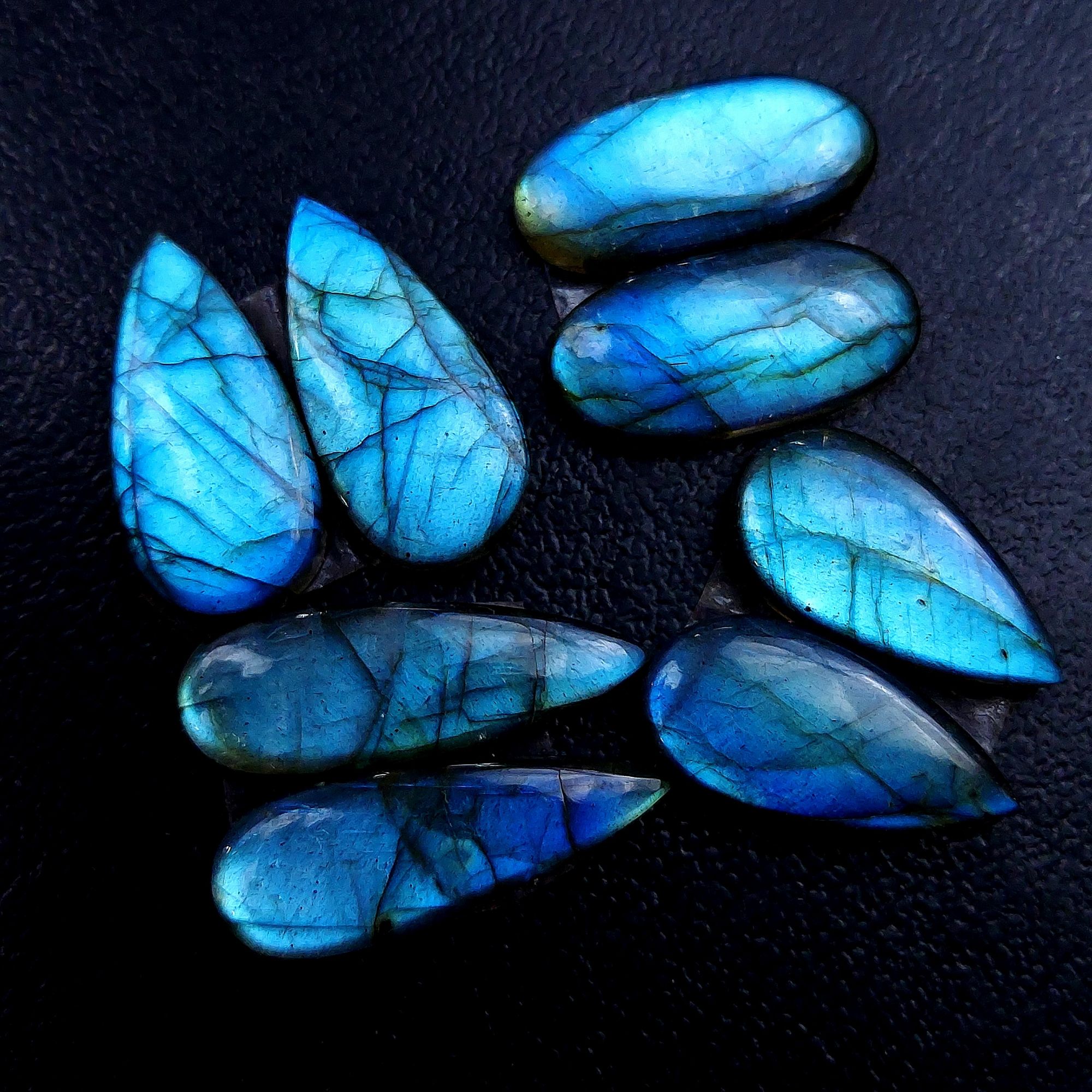 4 Pair 70 Cts Labradorite pairs Labradorite Cabochon Loose Gemstone Labradorite pair for Earring For Woman Earrings Mix Shapes Dangle Drop Earrings 25x9 21x10 mm R-13164