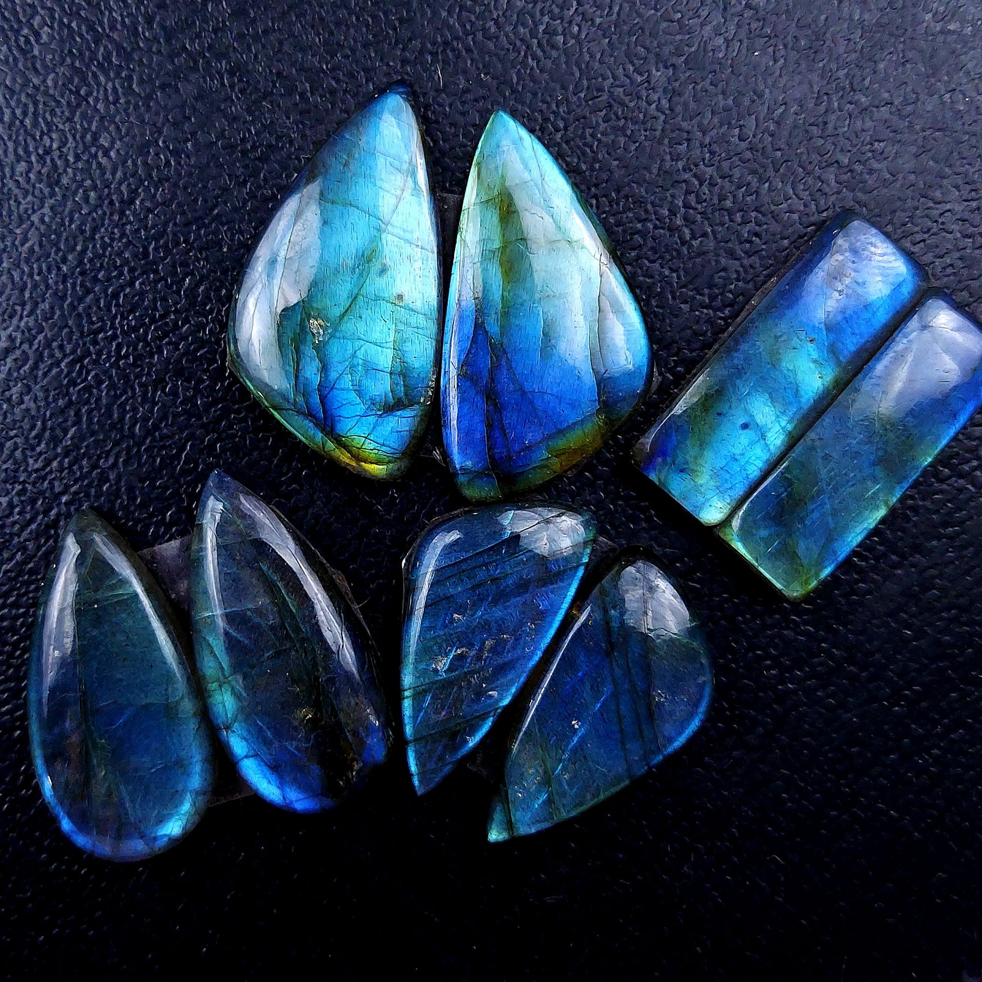 4 Pair 67 Cts Labradorite pairs Labradorite Cabochon Loose Gemstone Labradorite pair for Earring For Woman Earrings Mix Shapes Dangle Drop Earrings 28X14 22X11 mm R-13168