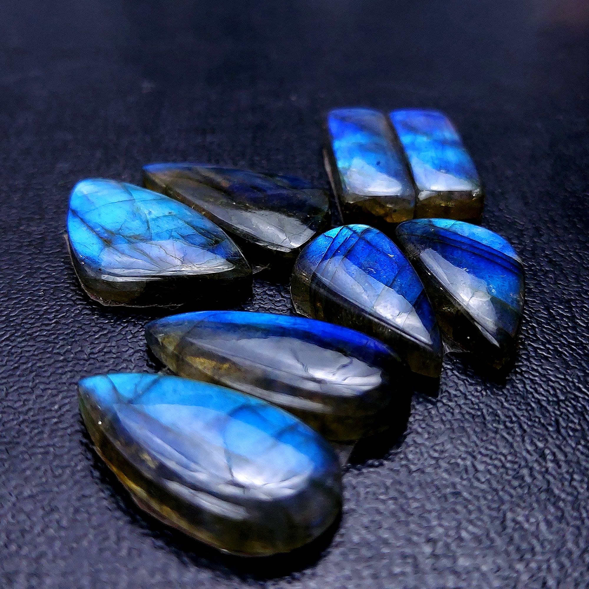 4 Pair 67 Cts Labradorite pairs Labradorite Cabochon Loose Gemstone Labradorite pair for Earring For Woman Earrings Mix Shapes Dangle Drop Earrings 28X14 22X11 mm R-13168