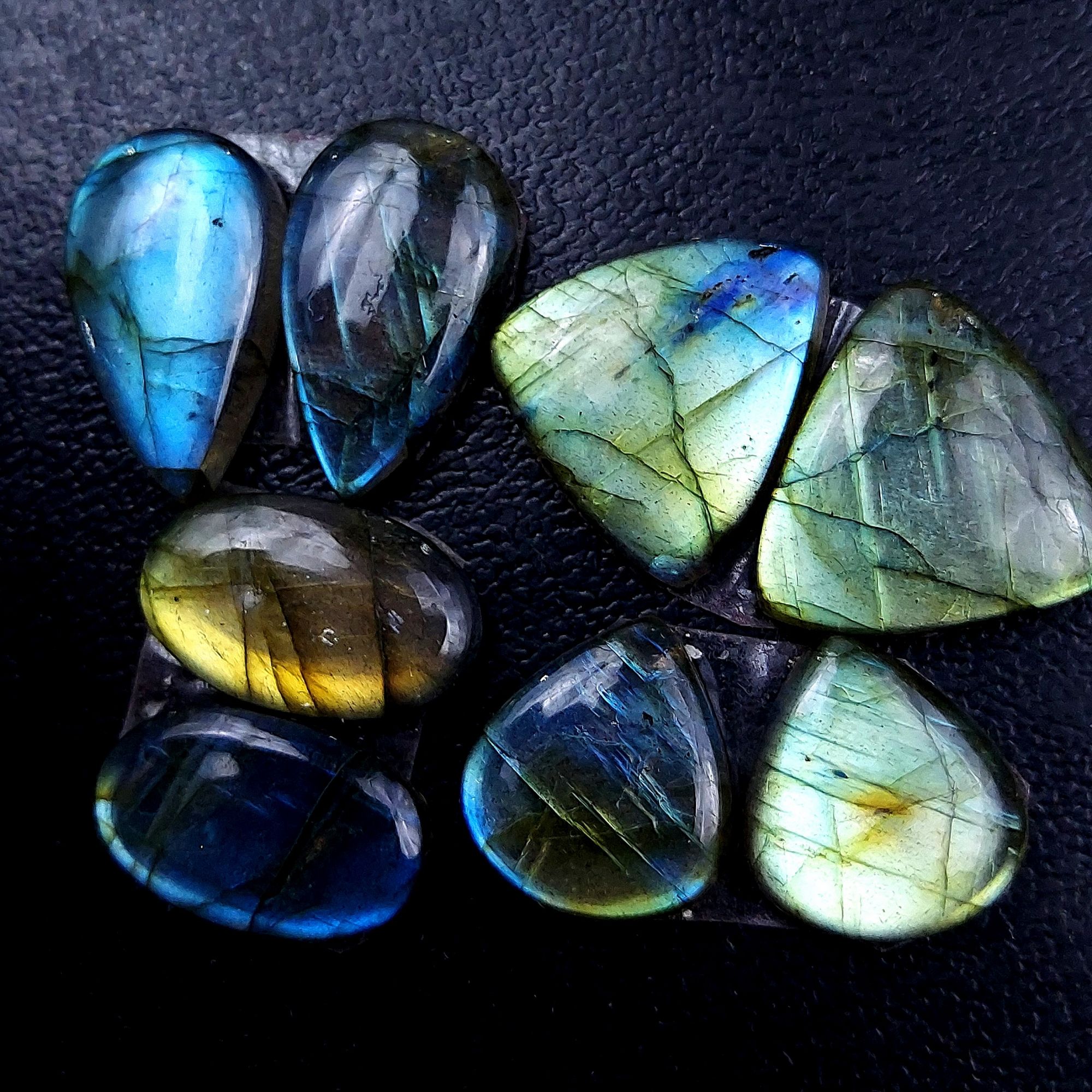 4 Pair 73 Cts Labradorite pairs Labradorite Cabochon Loose Gemstone Labradorite pair for Earring For Woman Earrings Mix Shapes Dangle Drop Earrings 21X13 15X14 mm R-13169