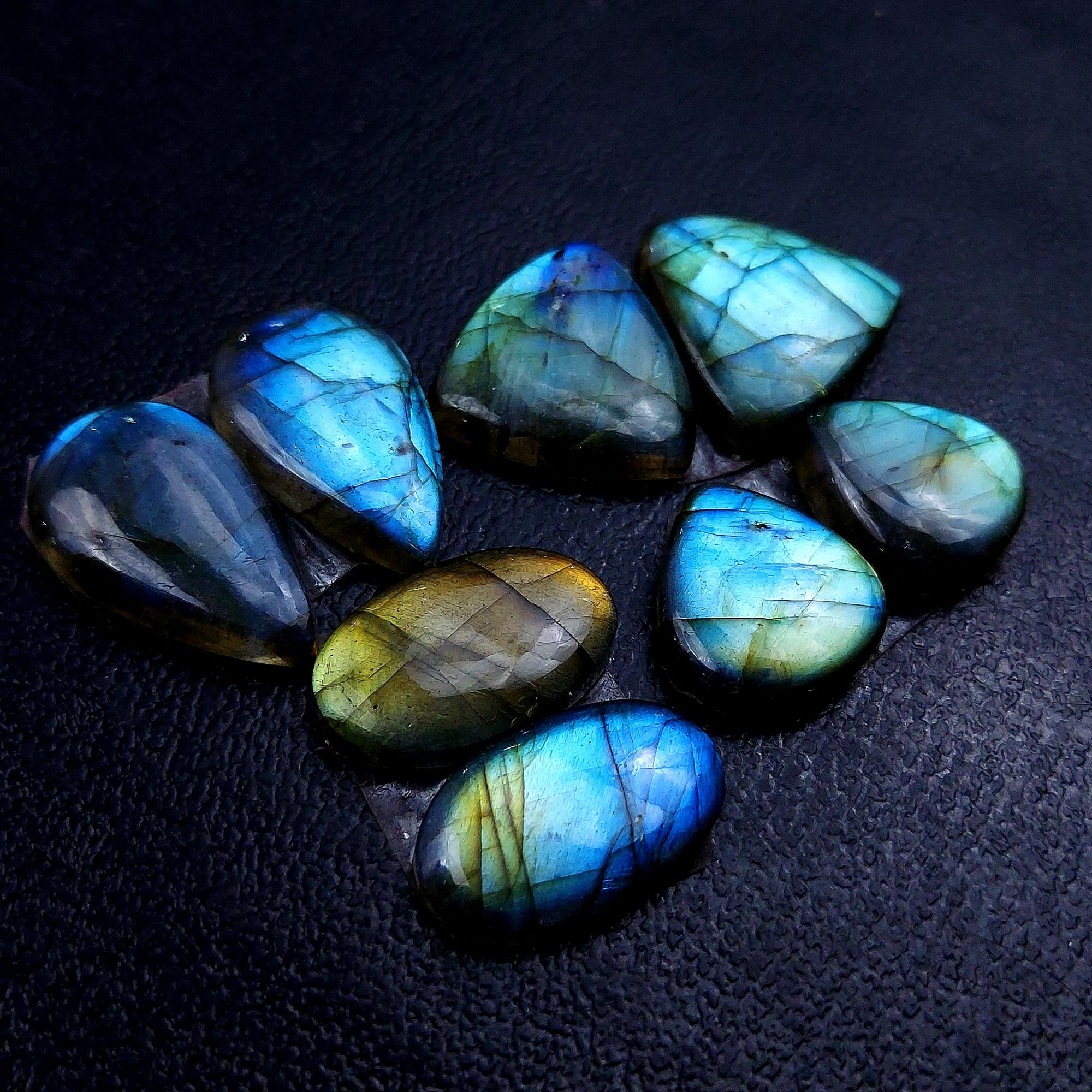 4 Pair 73 Cts Labradorite pairs Labradorite Cabochon Loose Gemstone Labradorite pair for Earring For Woman Earrings Mix Shapes Dangle Drop Earrings 21X13 15X14 mm R-13169