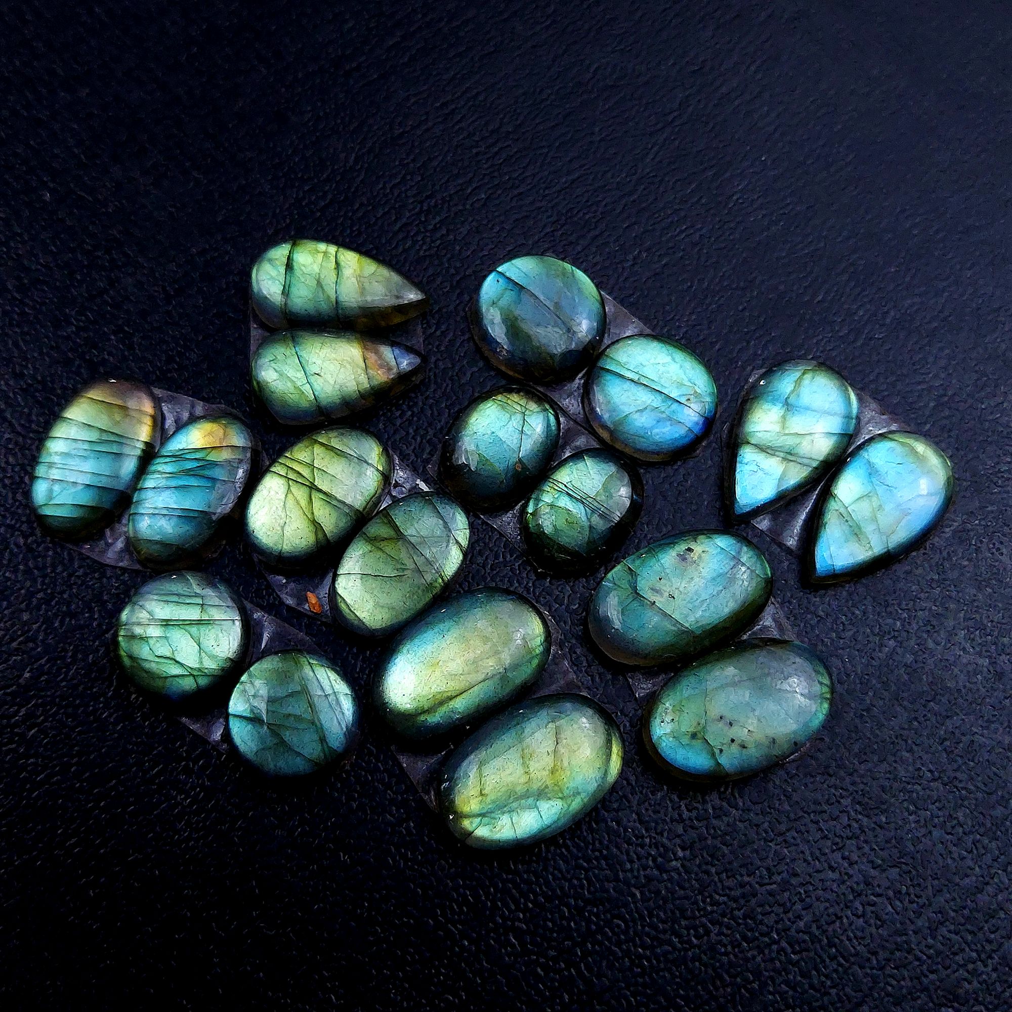 9 Pair 95 Cts Labradorite pairs Labradorite Cabochon Loose Gemstone Labradorite pair for Earring For Woman Earrings Mix Shapes Dangle Drop Earrings 18X10 11X11 mm R-13170