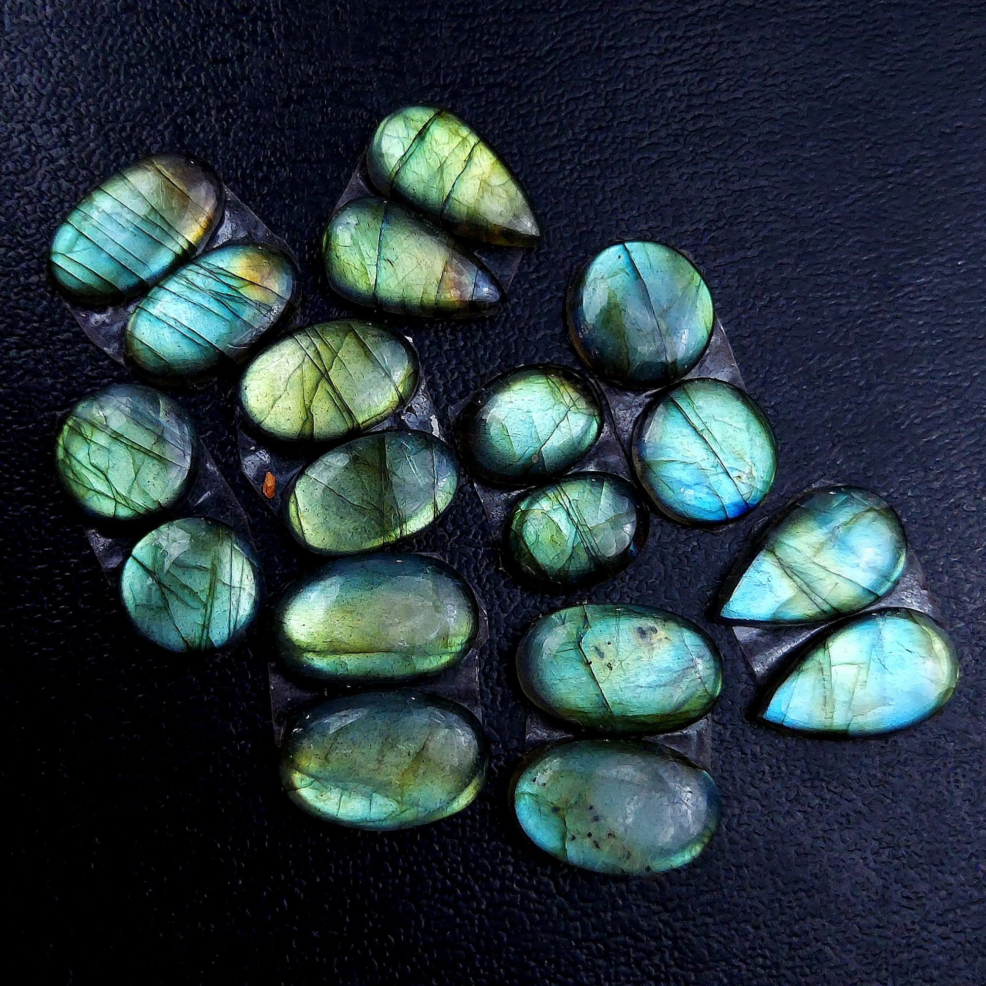 9 Pair 95 Cts Labradorite pairs Labradorite Cabochon Loose Gemstone Labradorite pair for Earring For Woman Earrings Mix Shapes Dangle Drop Earrings 18X10 11X11 mm R-13170