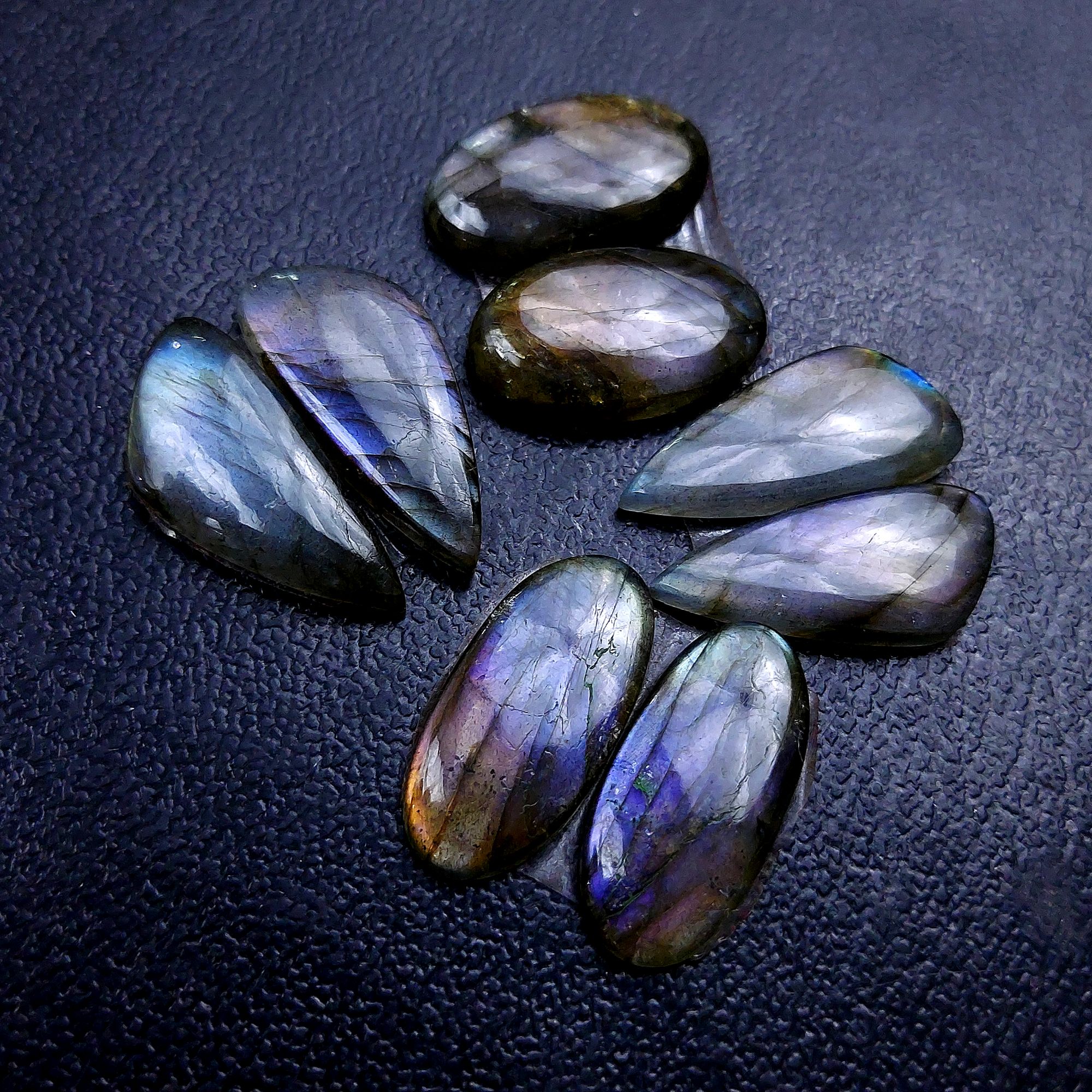4 Pair 48 Cts Labradorite pairs Labradorite Cabochon Loose Gemstone Labradorite pair for Earring For Woman Earrings Mix Shapes Dangle Drop Earrings 22X10 19X11 mm R-13173