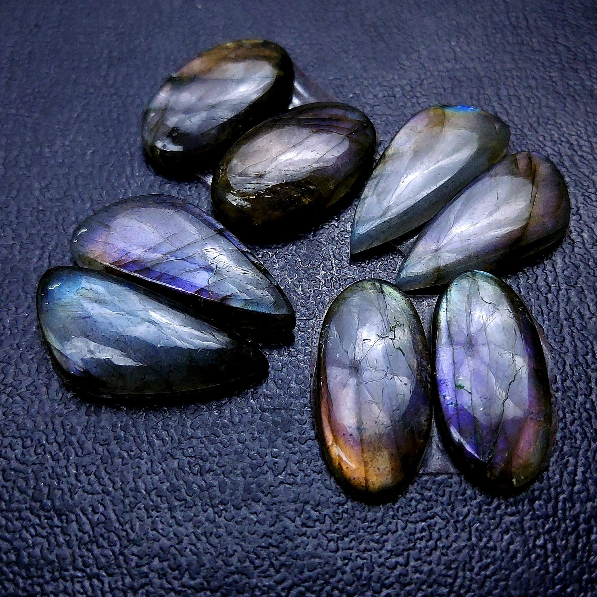 4 Pair 48 Cts Labradorite pairs Labradorite Cabochon Loose Gemstone Labradorite pair for Earring For Woman Earrings Mix Shapes Dangle Drop Earrings 22X10 19X11 mm R-13173