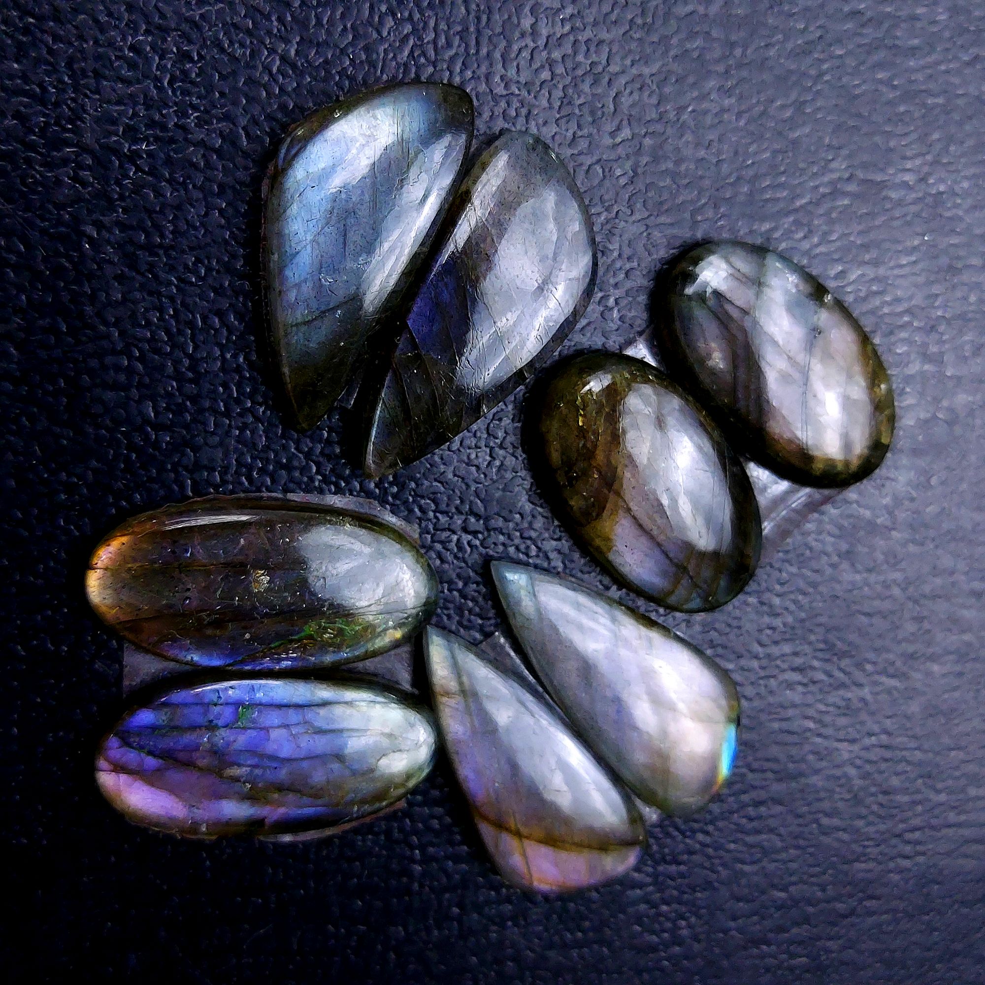 4 Pair 48 Cts Labradorite pairs Labradorite Cabochon Loose Gemstone Labradorite pair for Earring For Woman Earrings Mix Shapes Dangle Drop Earrings 22X10 19X11 mm R-13173