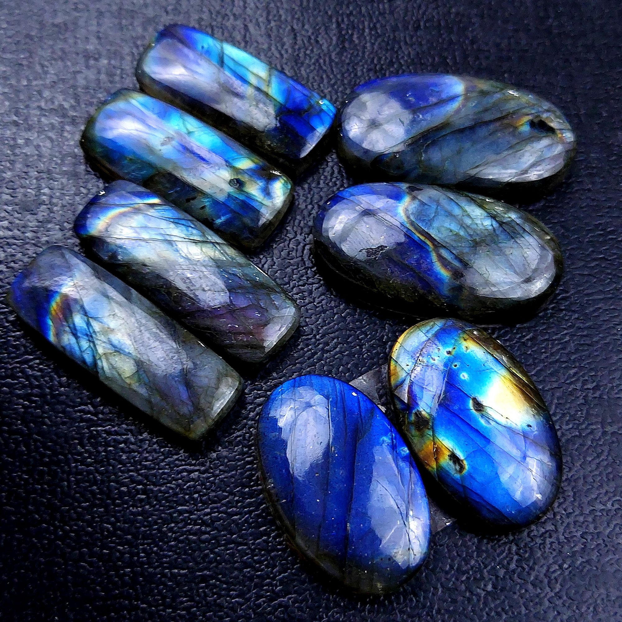 4 Pair 132 Cts Labradorite pairs Labradorite Cabochon Loose Gemstone Labradorite pair for Earring For Woman Earrings Mix Shapes Dangle Drop Earrings 28X14 24X15mm R-13176