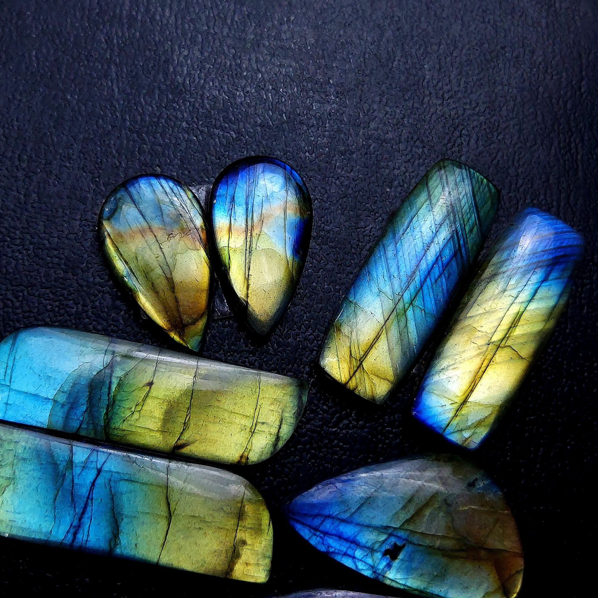 4 Pair 147 Cts Labradorite pairs Labradorite Cabochon Loose Gemstone Labradorite pair for Earring For Woman Earrings Mix Shapes Dangle Drop Earrings 37X12 24X13mm R-13178