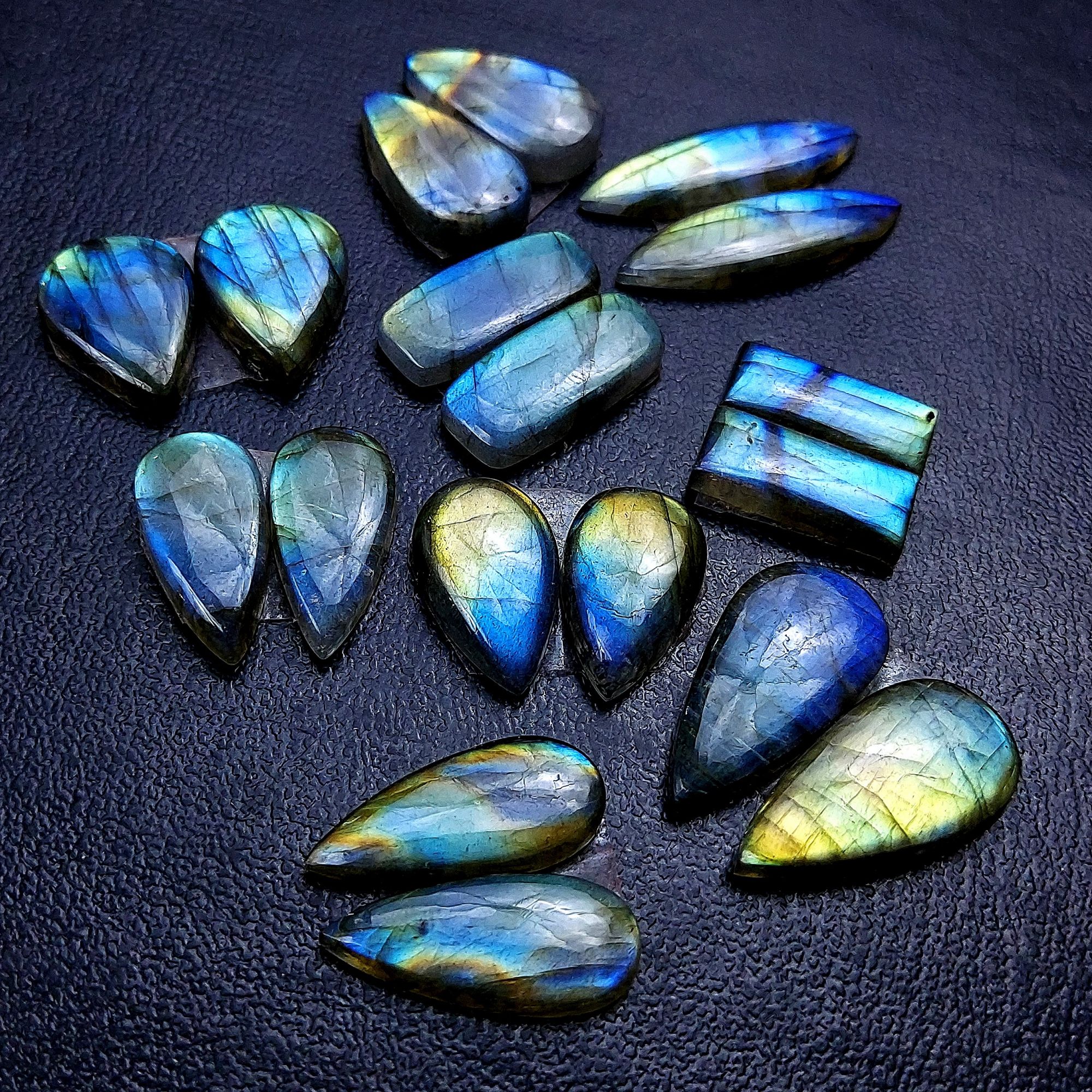 9 Pair 160 Cts Labradorite pairs Labradorite Cabochon Loose Gemstone Labradorite pair for Earring For Woman Earrings Mix Shapes Dangle Drop Earrings 30X9 18X14mm R-13181