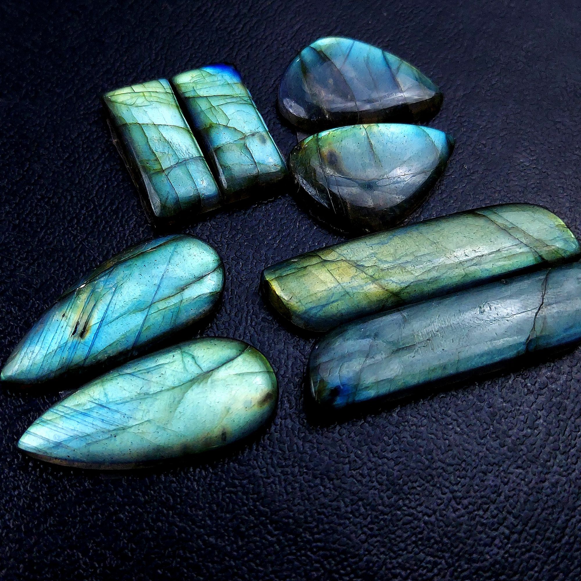 4 Pair 111 Cts Labradorite pairs Labradorite Cabochon Loose Gemstone Labradorite pair for Earring For Woman Earrings Mix Shapes Dangle Drop Earrings 40X10 22X10mm R-13182