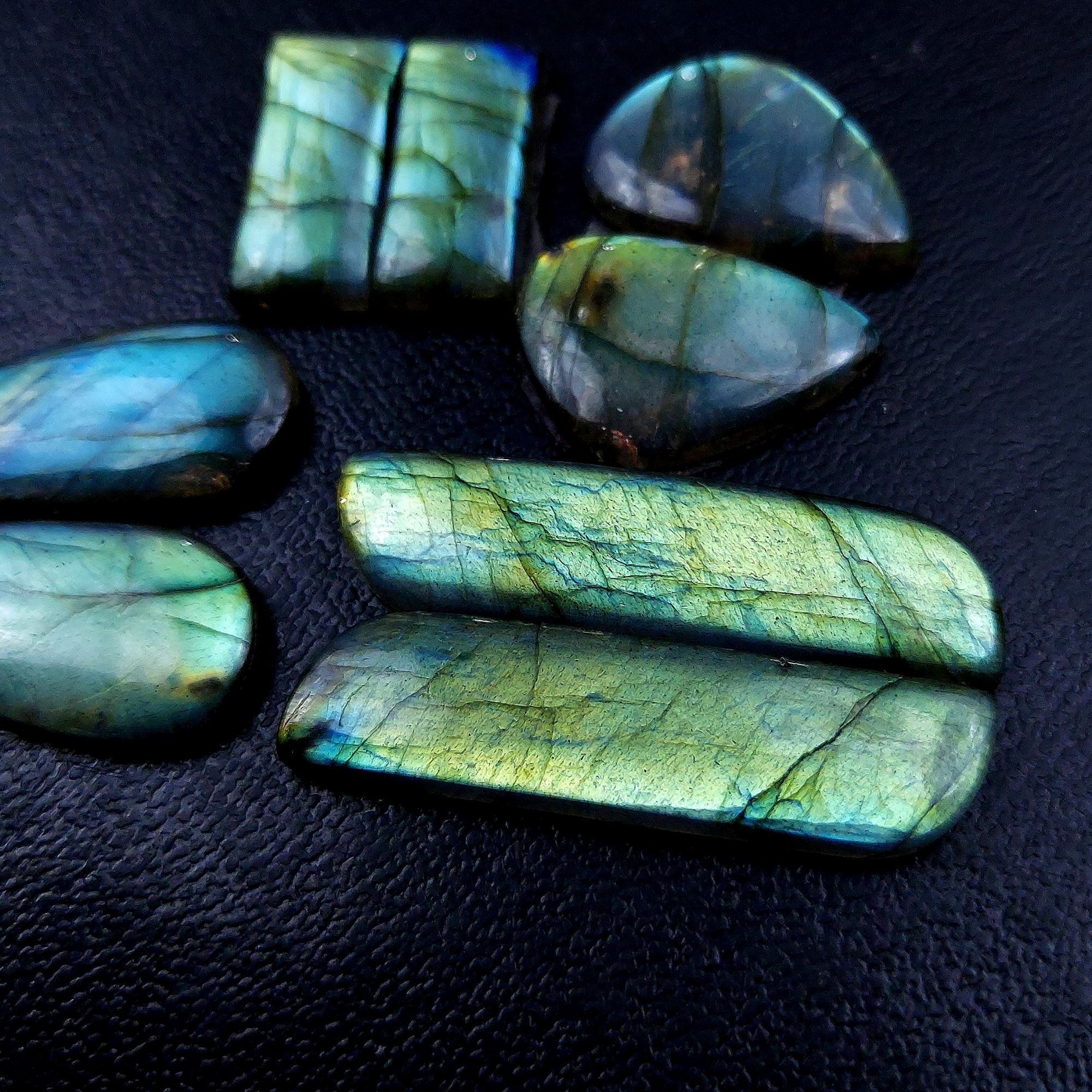 4 Pair 111 Cts Labradorite pairs Labradorite Cabochon Loose Gemstone Labradorite pair for Earring For Woman Earrings Mix Shapes Dangle Drop Earrings 40X10 22X10mm R-13182