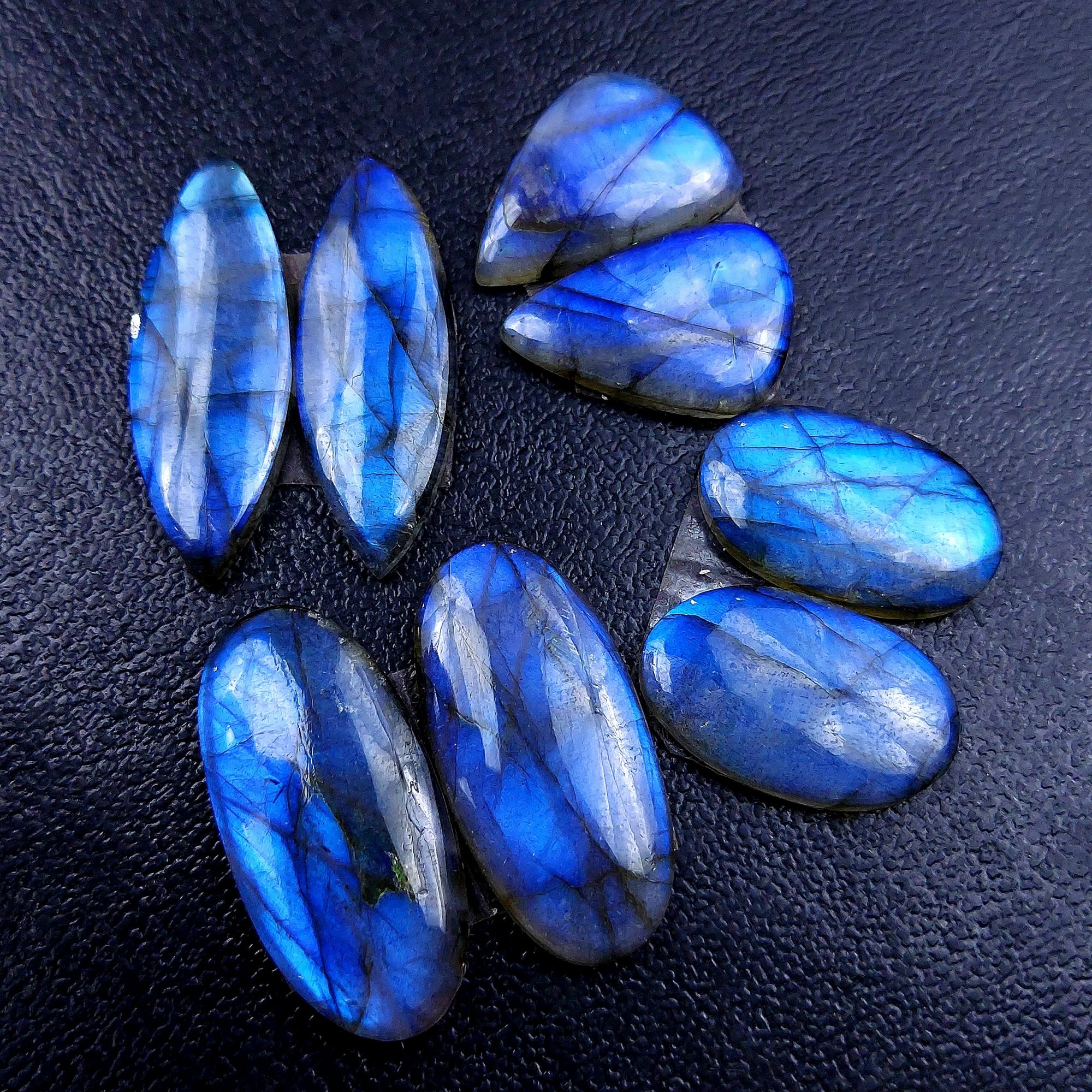 4 Pair 100 Cts Labradorite pairs Labradorite Cabochon Loose Gemstone Labradorite pair for Earring For Woman Earrings Mix Shapes Dangle Drop Earrings 33X10 22X15mm R-13183
