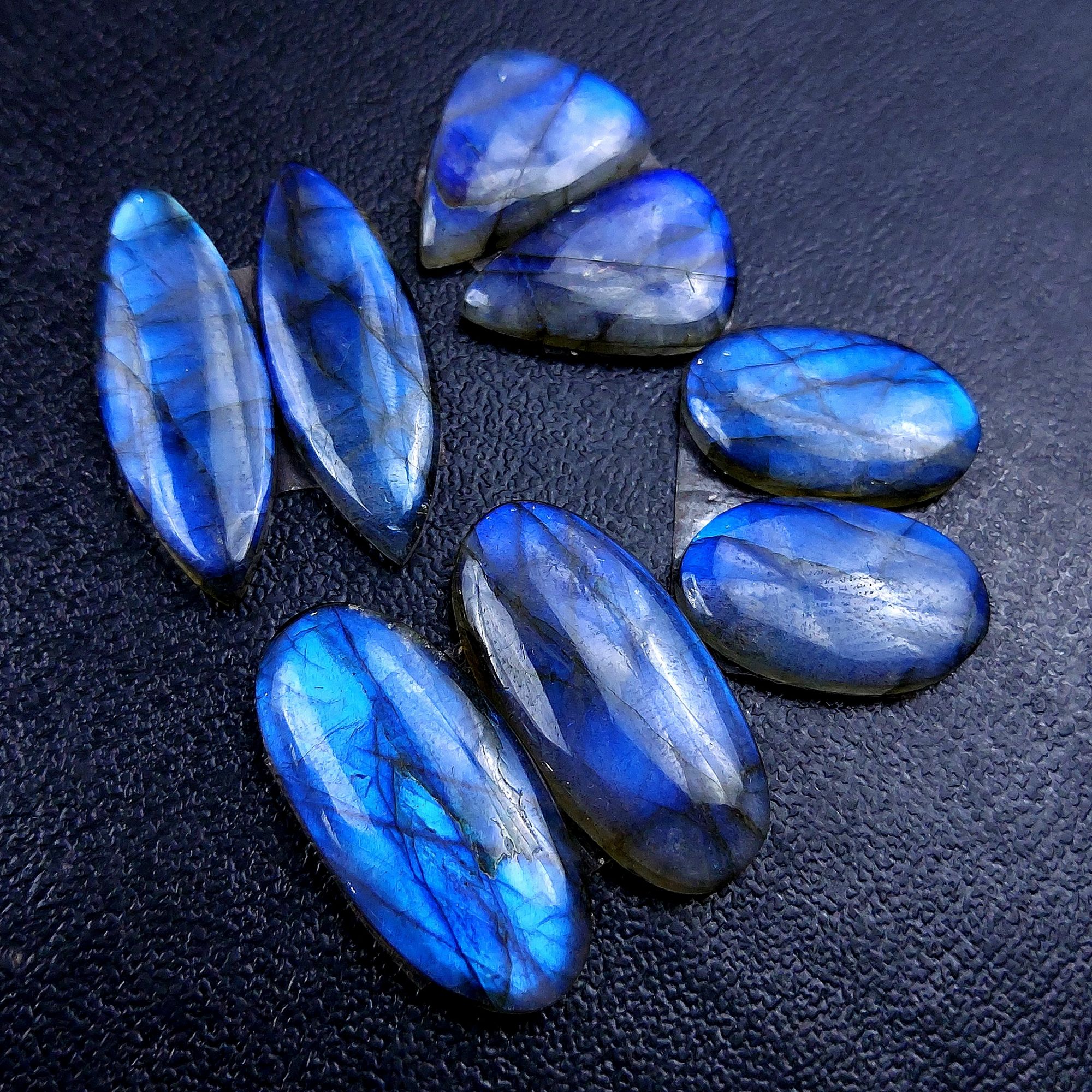 4 Pair 100 Cts Labradorite pairs Labradorite Cabochon Loose Gemstone Labradorite pair for Earring For Woman Earrings Mix Shapes Dangle Drop Earrings 33X10 22X15mm R-13183