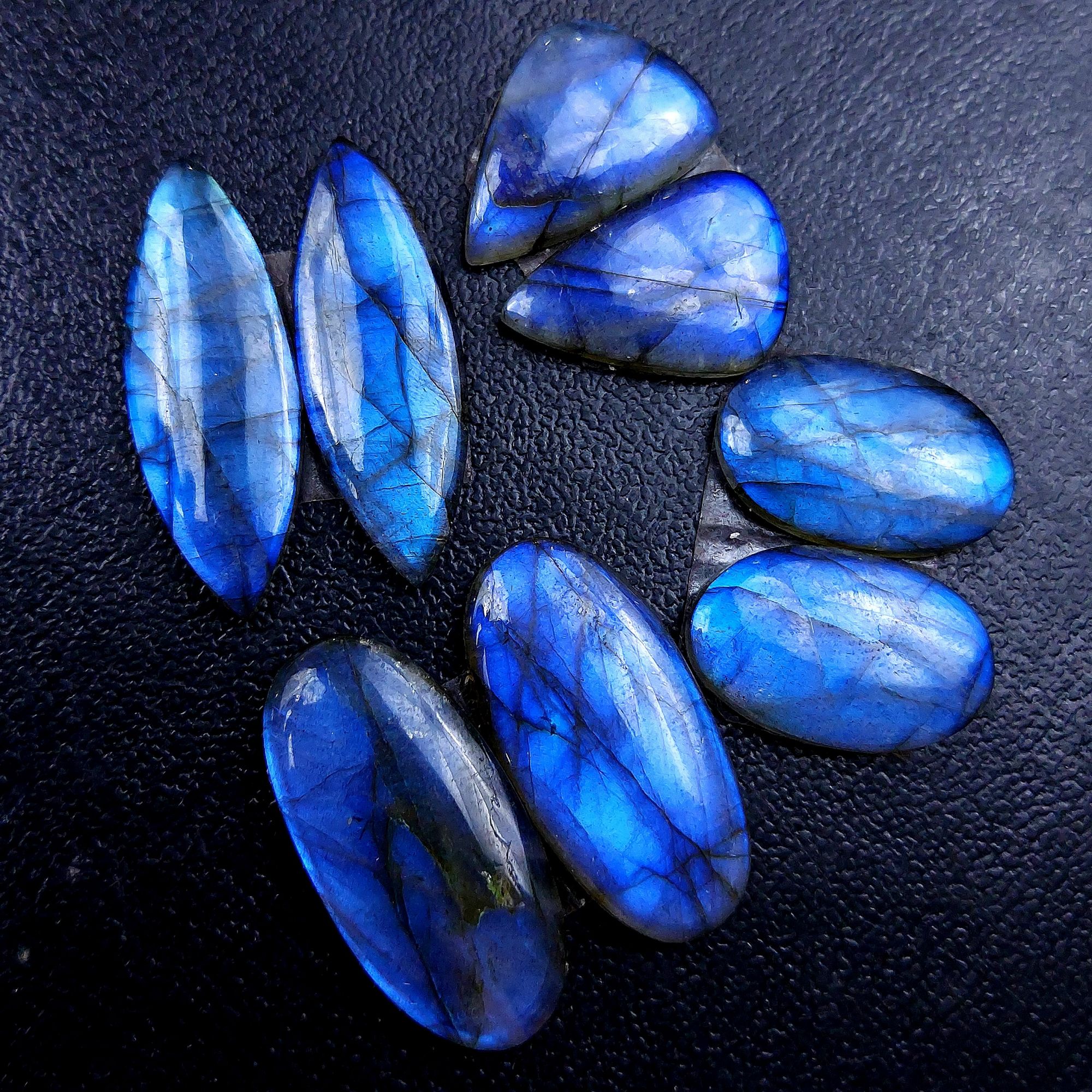 4 Pair 100 Cts Labradorite pairs Labradorite Cabochon Loose Gemstone Labradorite pair for Earring For Woman Earrings Mix Shapes Dangle Drop Earrings 33X10 22X15mm R-13183