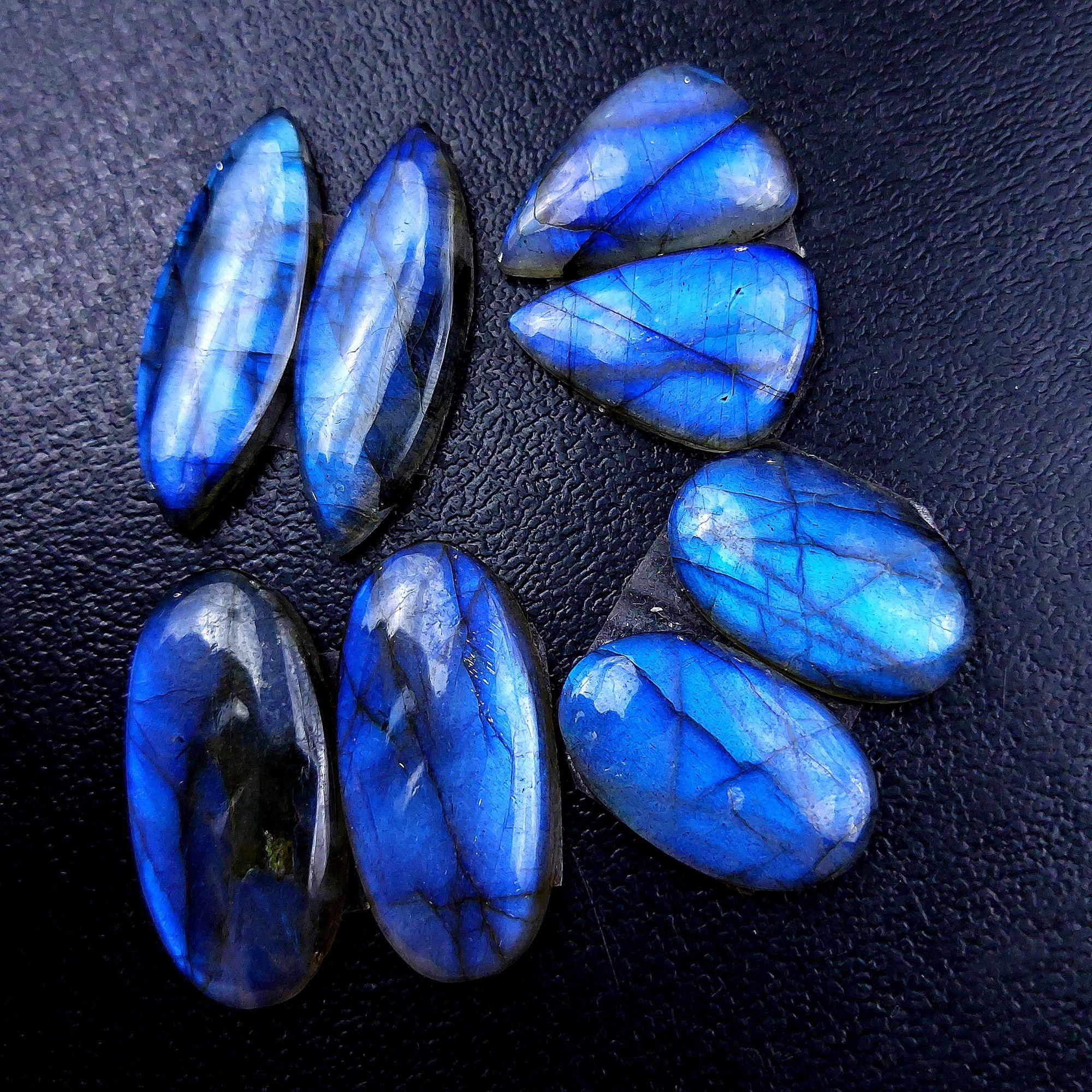 4 Pair 100 Cts Labradorite pairs Labradorite Cabochon Loose Gemstone Labradorite pair for Earring For Woman Earrings Mix Shapes Dangle Drop Earrings 33X10 22X15mm R-13183
