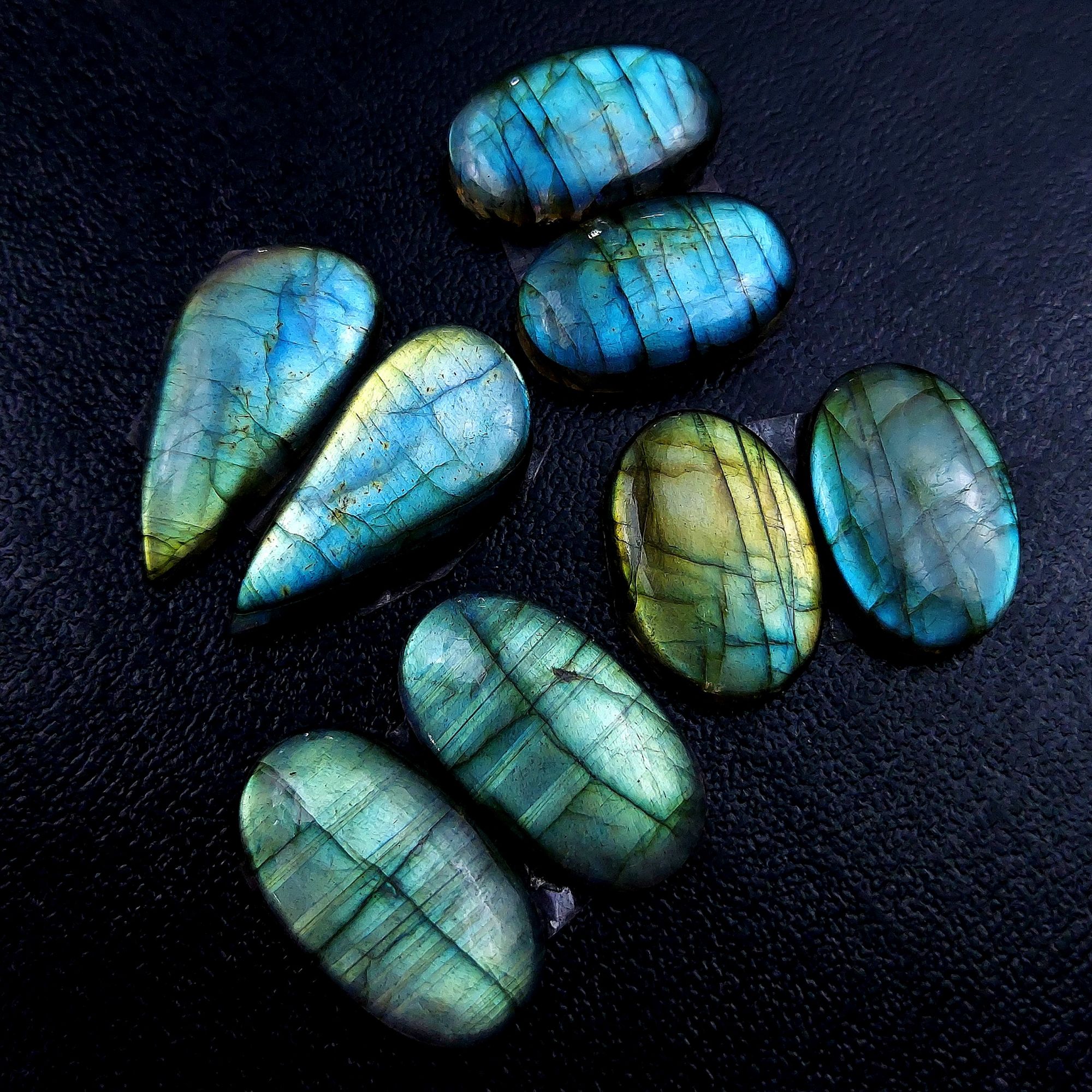 4 Pair 117 Cts Labradorite pairs Labradorite Cabochon Loose Gemstone Labradorite pair for Earring For Woman Earrings Mix Shapes Dangle Drop Earrings 29x15 22x14mm R-13190