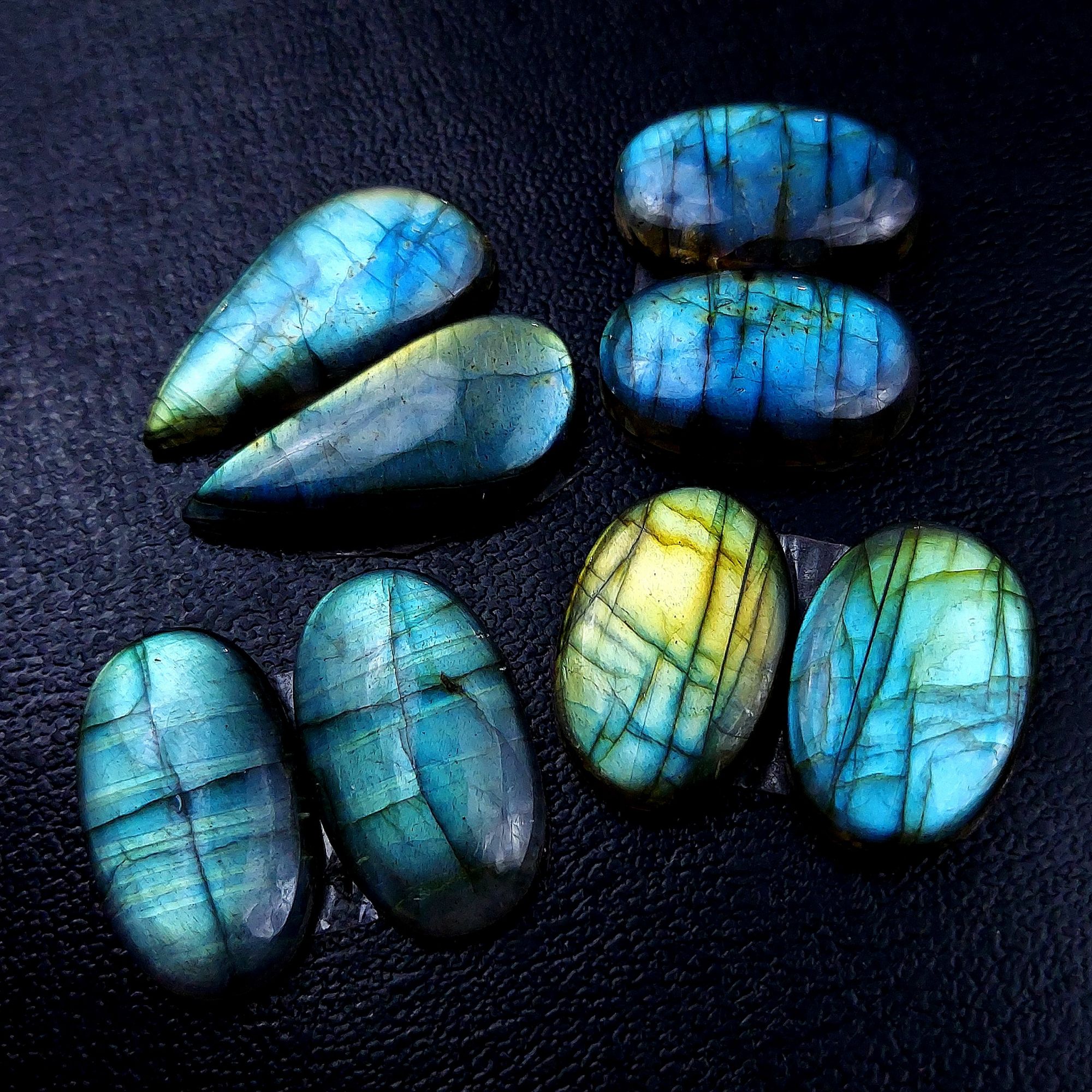 4 Pair 117 Cts Labradorite pairs Labradorite Cabochon Loose Gemstone Labradorite pair for Earring For Woman Earrings Mix Shapes Dangle Drop Earrings 29x15 22x14mm R-13190