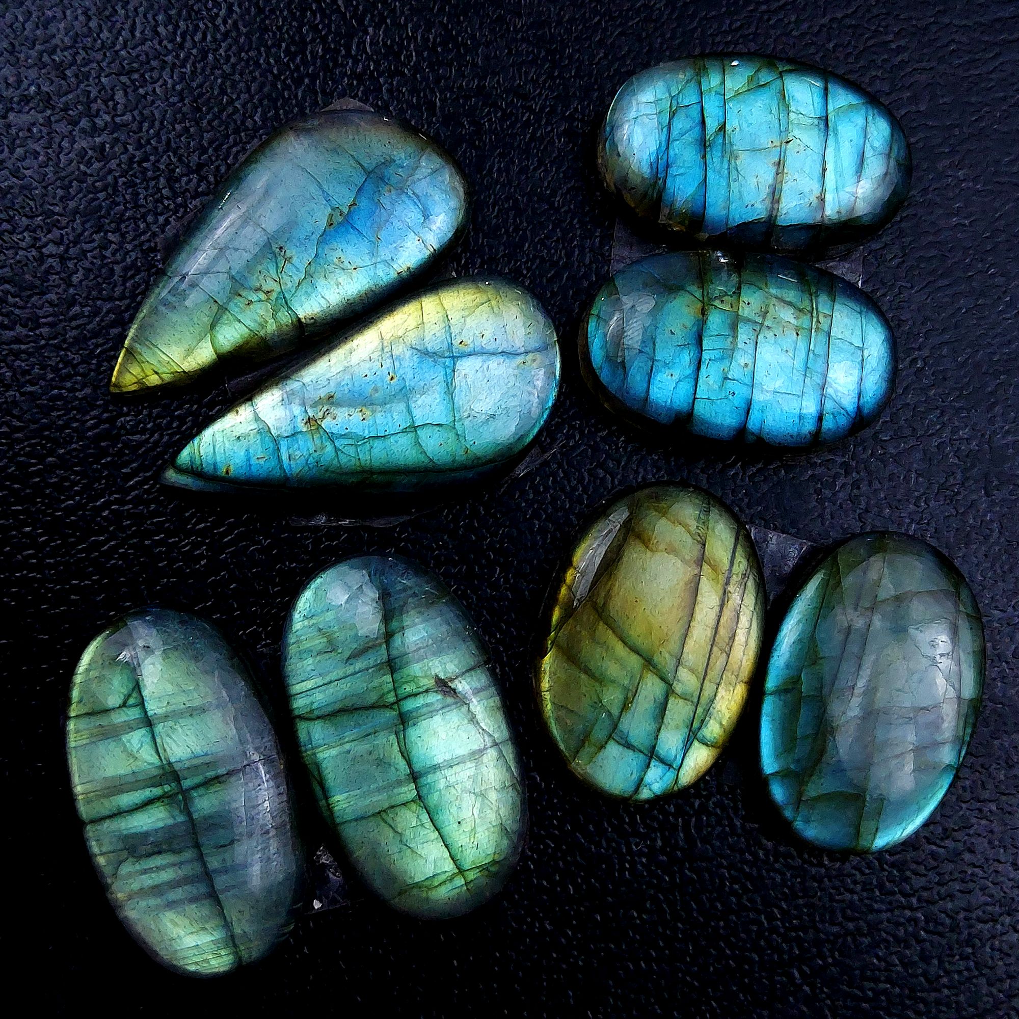 4 Pair 117 Cts Labradorite pairs Labradorite Cabochon Loose Gemstone Labradorite pair for Earring For Woman Earrings Mix Shapes Dangle Drop Earrings 29x15 22x14mm R-13190