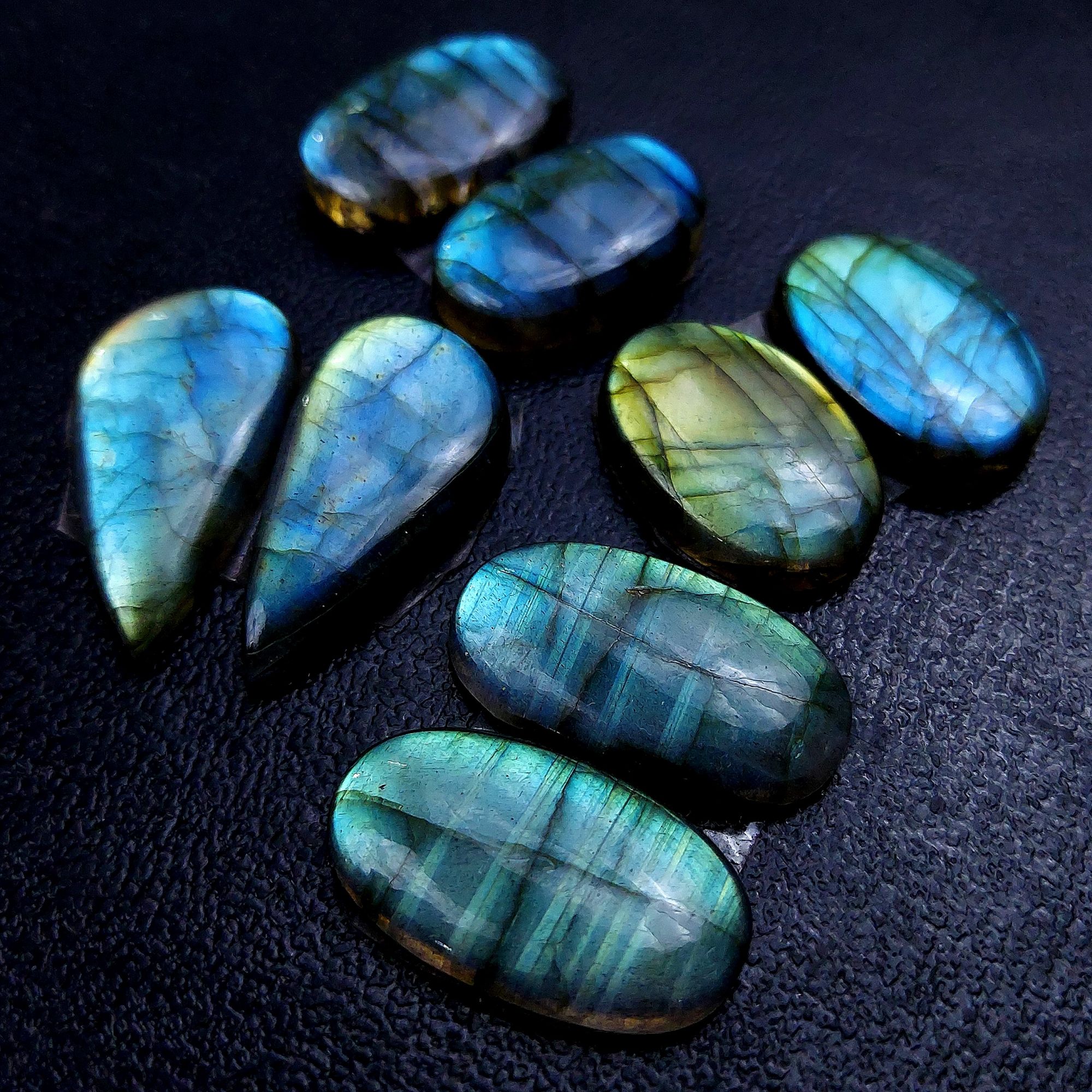 4 Pair 117 Cts Labradorite pairs Labradorite Cabochon Loose Gemstone Labradorite pair for Earring For Woman Earrings Mix Shapes Dangle Drop Earrings 29x15 22x14mm R-13190