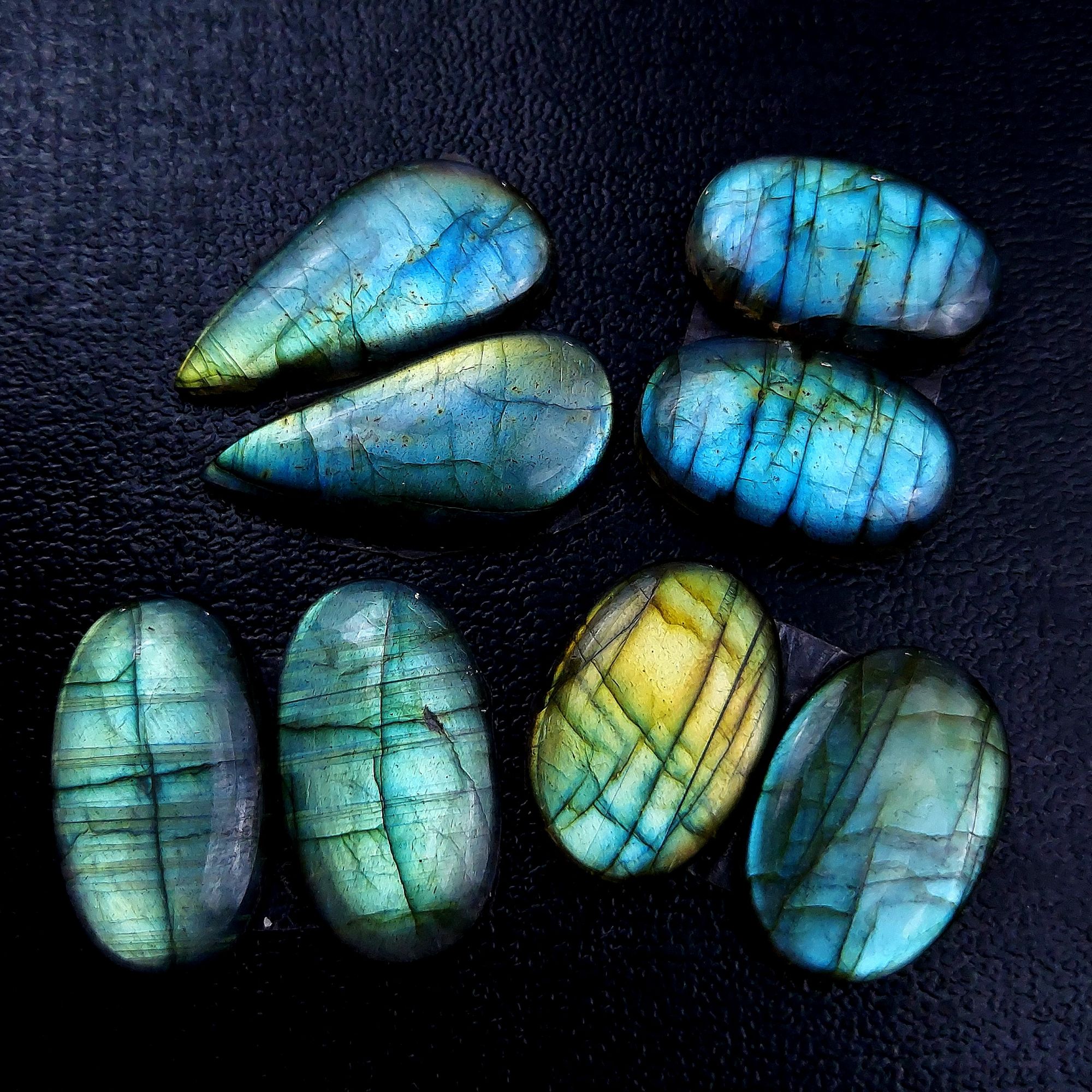 4 Pair 117 Cts Labradorite pairs Labradorite Cabochon Loose Gemstone Labradorite pair for Earring For Woman Earrings Mix Shapes Dangle Drop Earrings 29x15 22x14mm R-13190