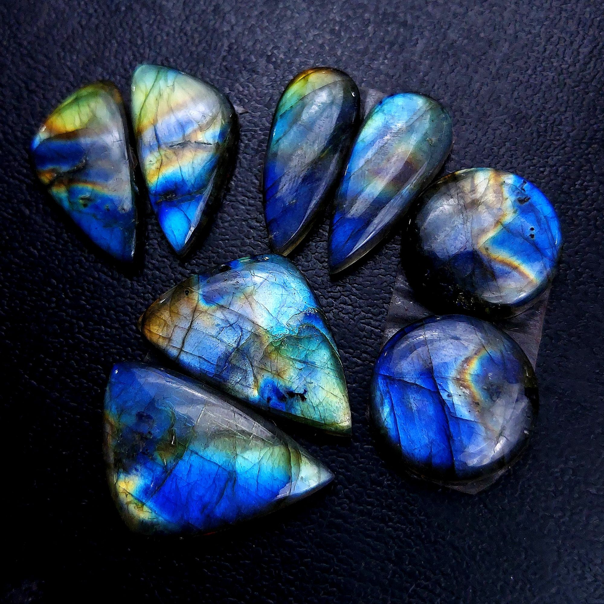 4 Pair 105 Cts Labradorite pairs Labradorite Cabochon Loose Gemstone Labradorite pair for Earring For Woman Earrings Mix Shapes Dangle Drop Earrings 27x17 18x18mm R-13191