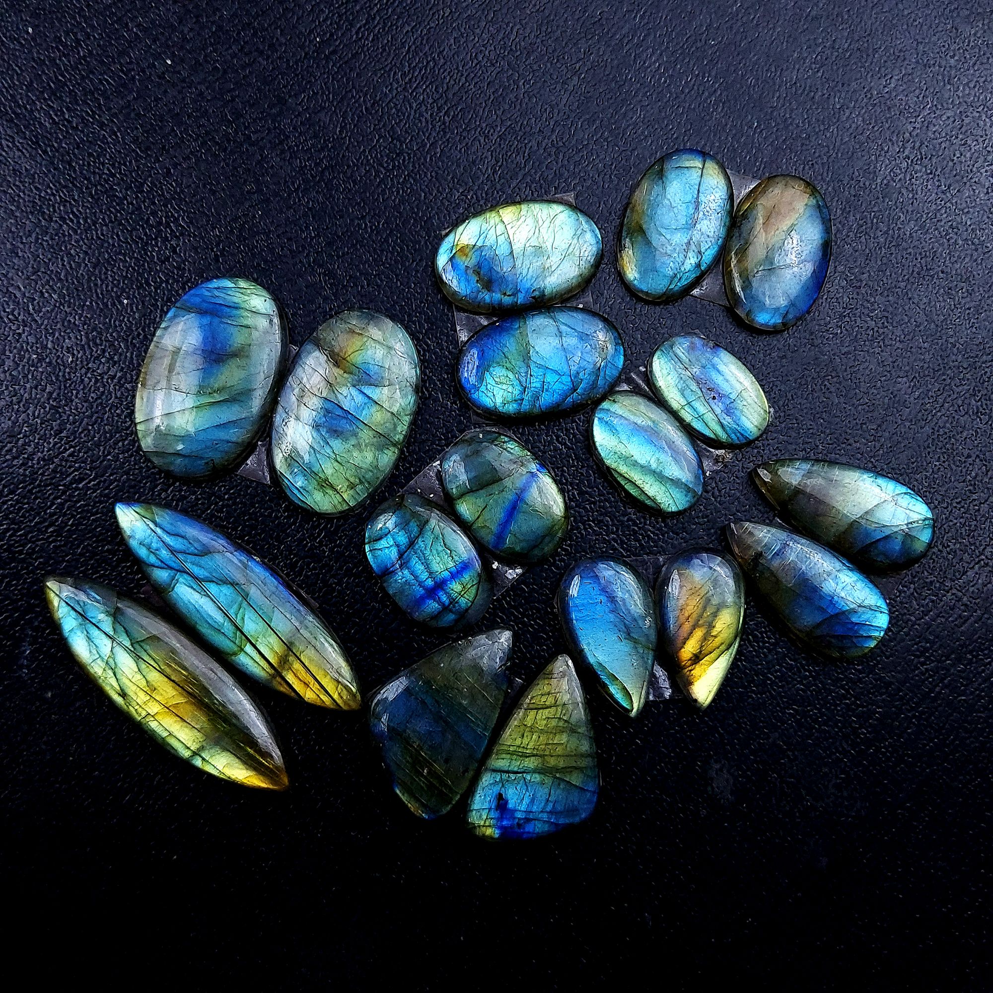 9 Pair 188 Cts Labradorite pairs Labradorite Cabochon Loose Gemstone Labradorite pair for Earring For Woman Earrings Mix Shapes Dangle Drop Earrings 39x12 19x12mm R-13192