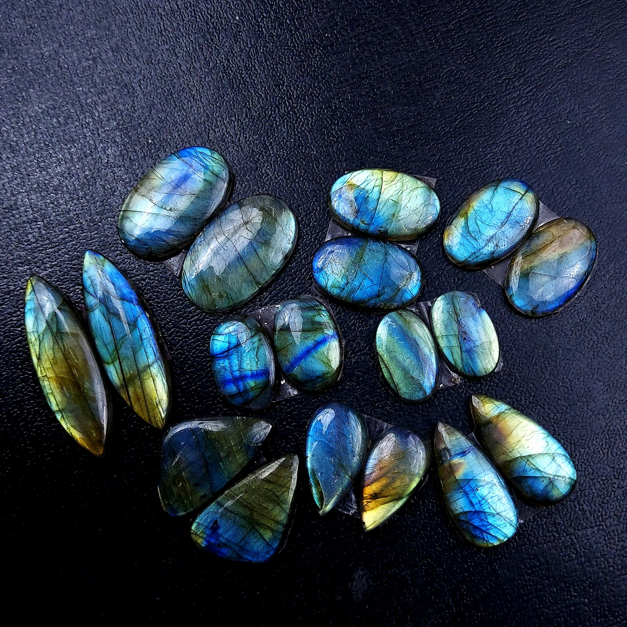 9 Pair 188 Cts Labradorite pairs Labradorite Cabochon Loose Gemstone Labradorite pair for Earring For Woman Earrings Mix Shapes Dangle Drop Earrings 39x12 19x12mm R-13192