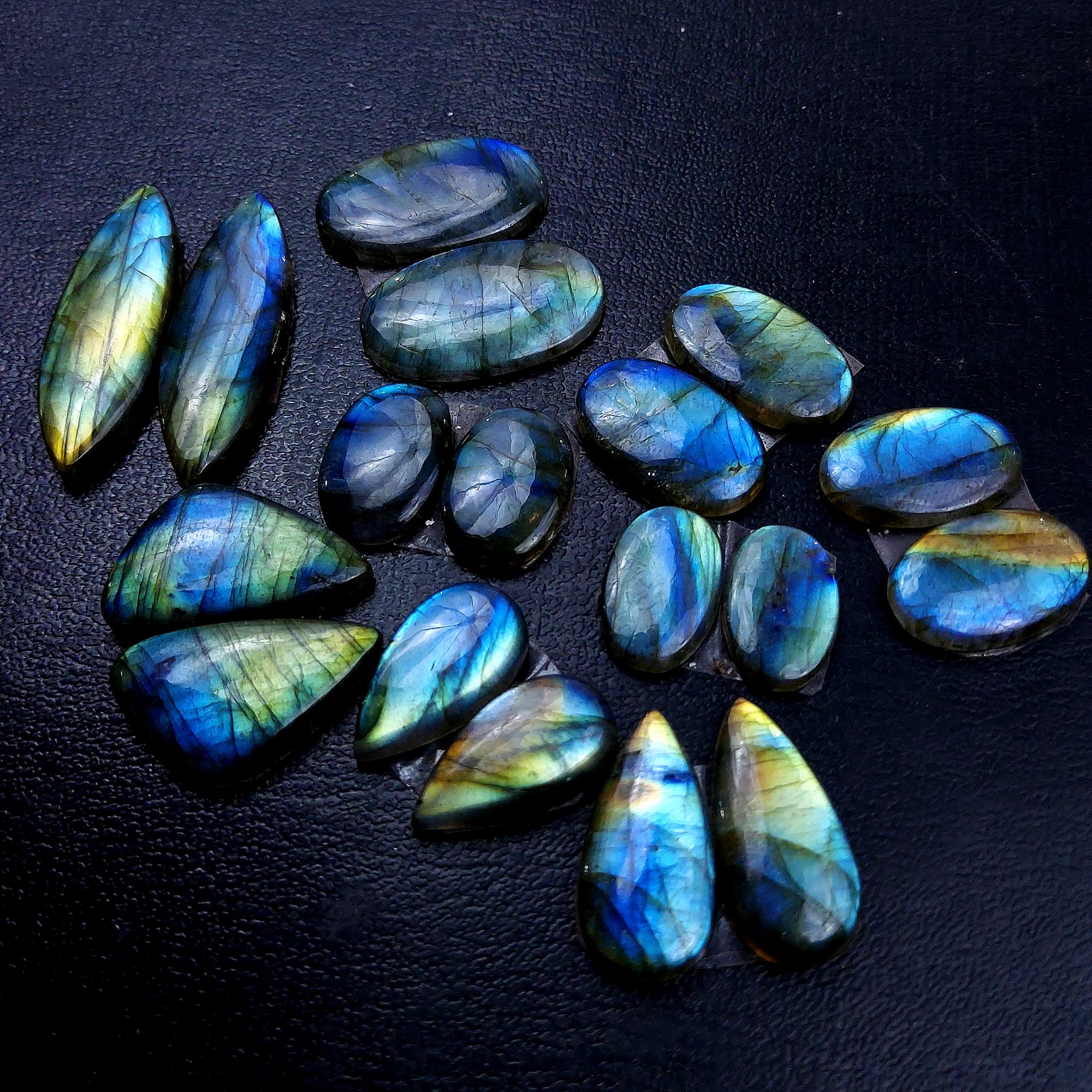 9 Pair 188 Cts Labradorite pairs Labradorite Cabochon Loose Gemstone Labradorite pair for Earring For Woman Earrings Mix Shapes Dangle Drop Earrings 39x12 19x12mm R-13192