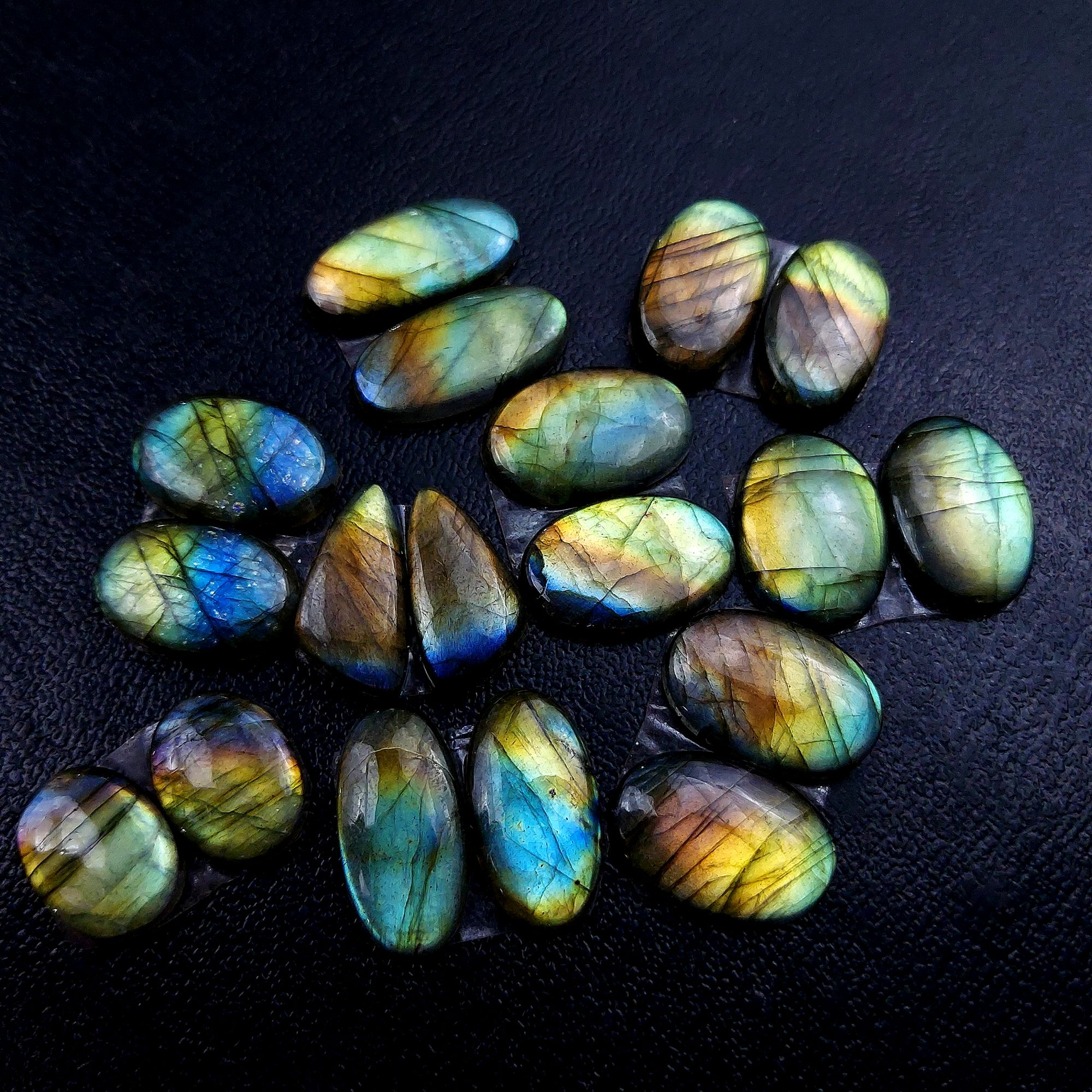 9 Pair 140 Cts Labradorite pairs Labradorite Cabochon Loose Gemstone Labradorite pair for Earring For Woman Earrings Mix Shapes Dangle Drop Earrings 22x10 15x11mm R-13194