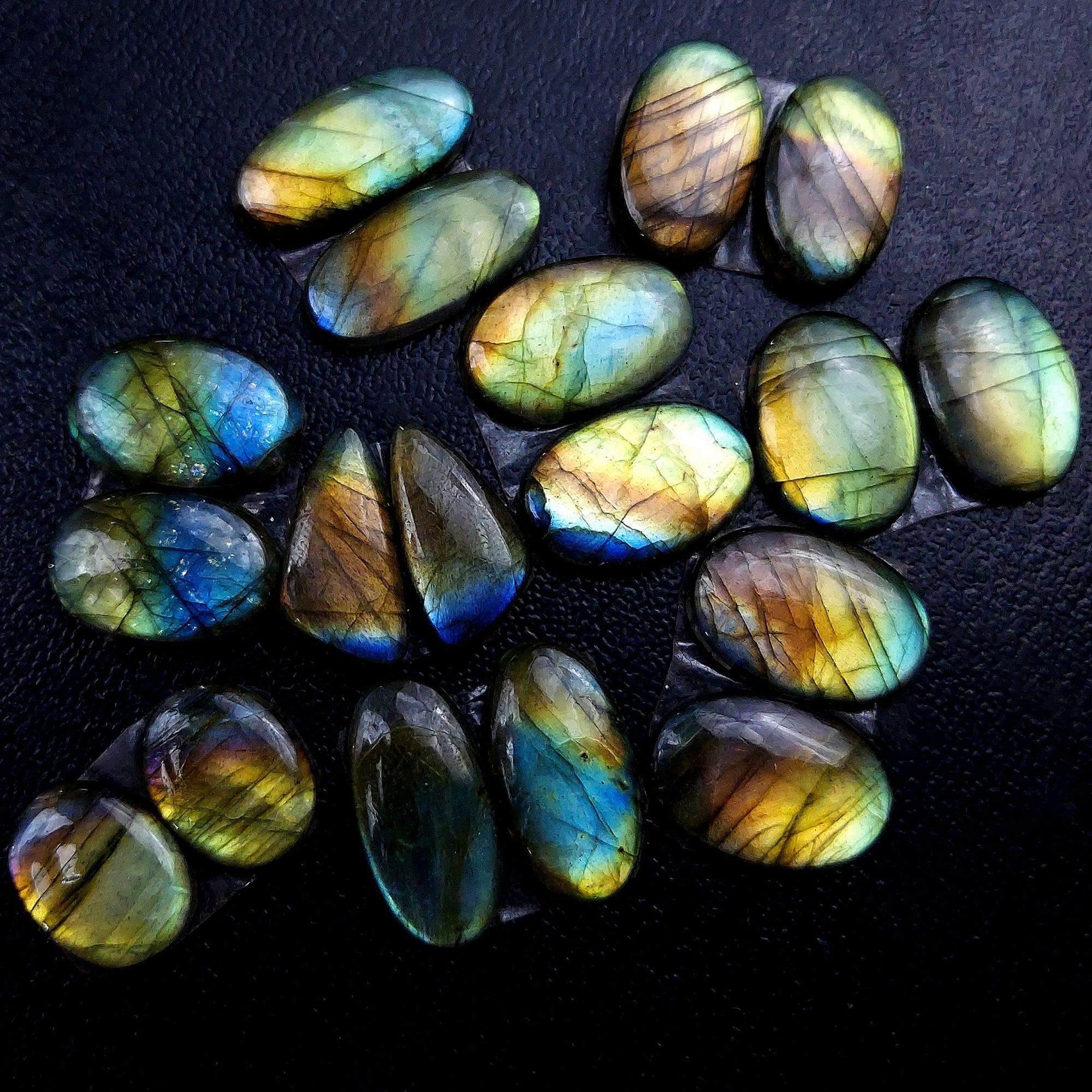 9 Pair 140 Cts Labradorite pairs Labradorite Cabochon Loose Gemstone Labradorite pair for Earring For Woman Earrings Mix Shapes Dangle Drop Earrings 22x10 15x11mm R-13194