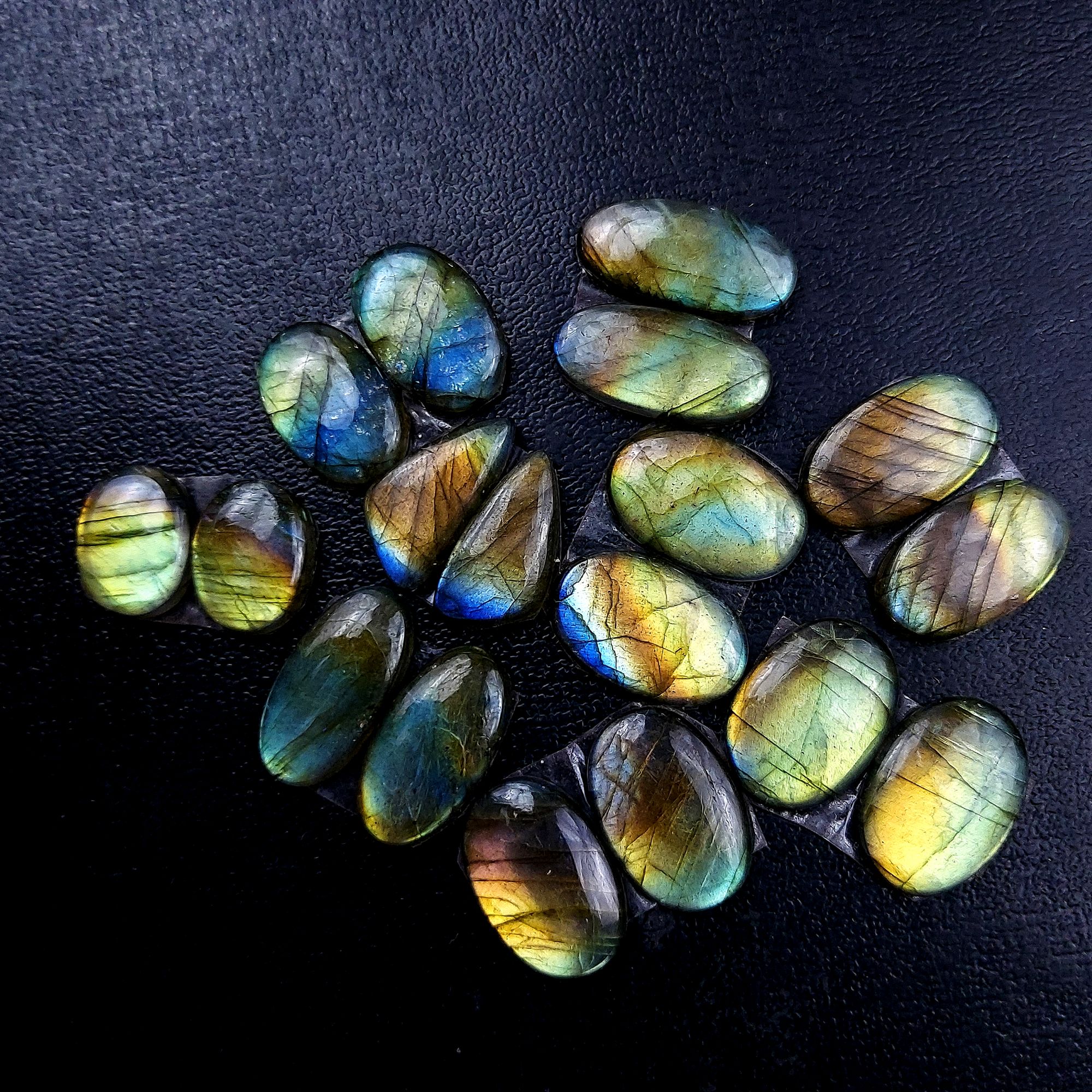 9 Pair 140 Cts Labradorite pairs Labradorite Cabochon Loose Gemstone Labradorite pair for Earring For Woman Earrings Mix Shapes Dangle Drop Earrings 22x10 15x11mm R-13194