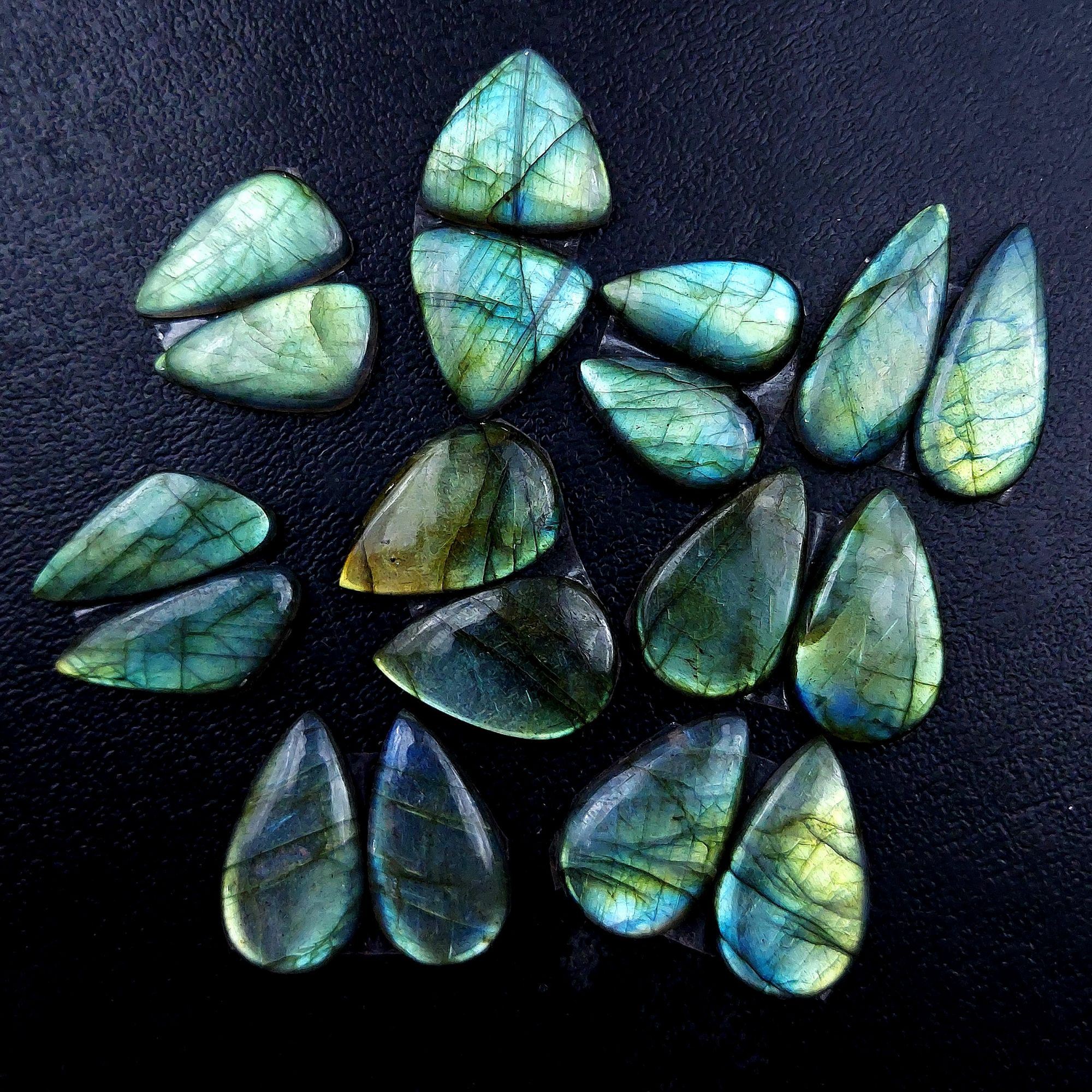 9 Pair 159 Cts Labradorite pairs Labradorite Cabochon Loose Gemstone Labradorite pair for Earring For Woman Earrings Mix Shapes Dangle Drop Earrings 25x11 19x11mm R-13195