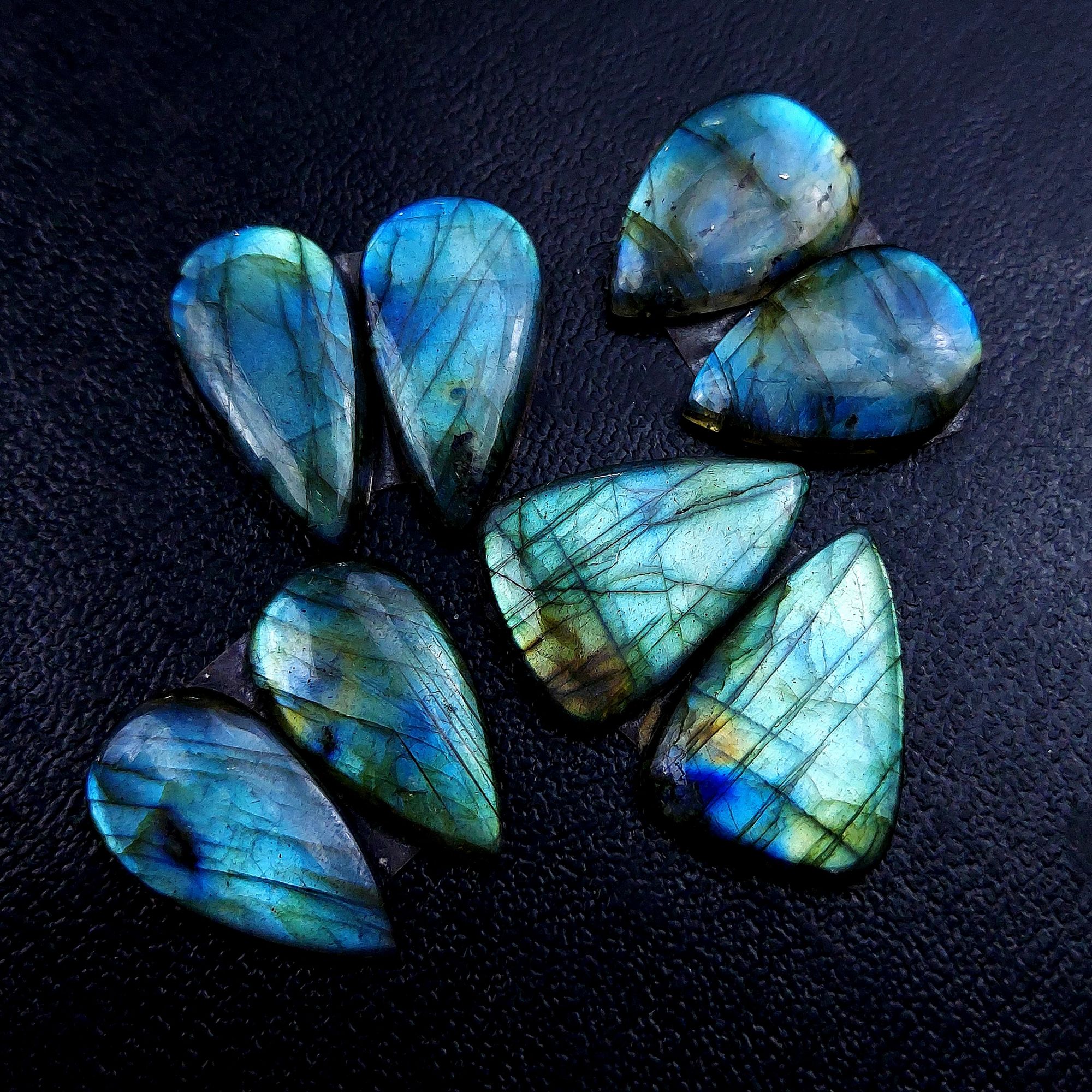 4 Pair 85 Cts Labradorite pairs Labradorite Cabochon Loose Gemstone Labradorite pair for Earring For Woman Earrings Mix Shapes Dangle Drop Earrings 25x13 21x15mm R-13196