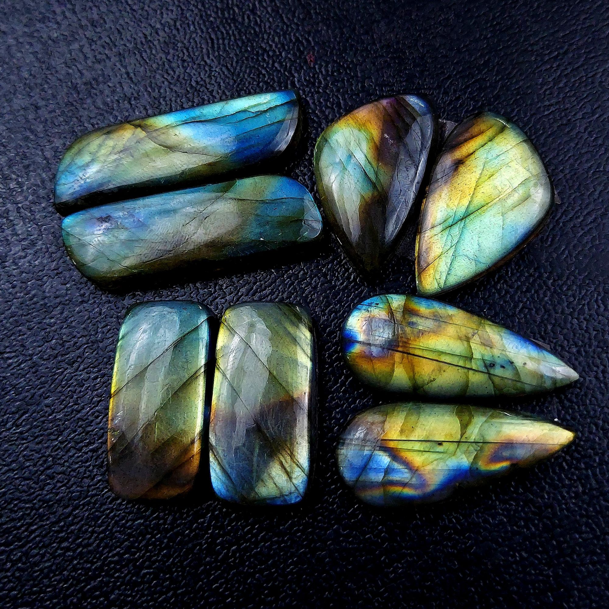 4 Pair 108 Cts Labradorite pairs Labradorite Cabochon Loose Gemstone Labradorite pair for Earring For Woman Earrings Mix Shapes Dangle Drop Earrings 31x10 23x11mm R-13199