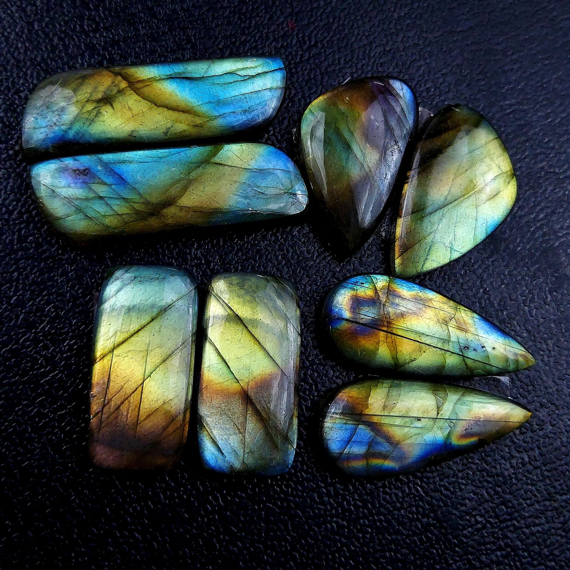 4 Pair 108 Cts Labradorite pairs Labradorite Cabochon Loose Gemstone Labradorite pair for Earring For Woman Earrings Mix Shapes Dangle Drop Earrings 31x10 23x11mm R-13199