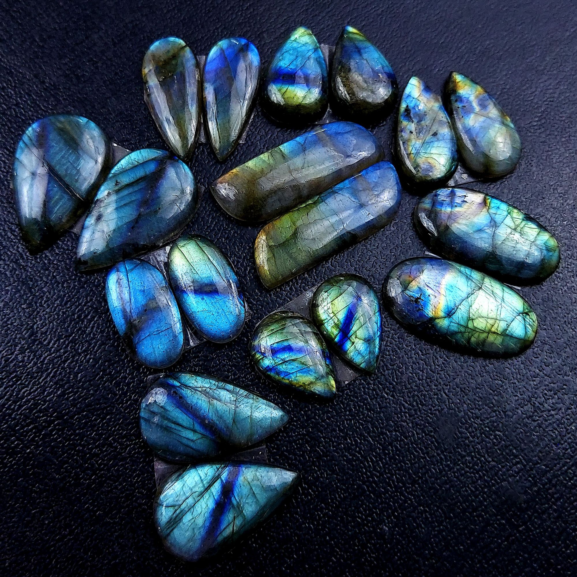 9 Pair 177 Cts Labradorite pairs Labradorite Cabochon Loose Gemstone Labradorite pair for Earring For Woman Earrings Mix Shapes Dangle Drop Earrings 31x11 17x11mm R-13201