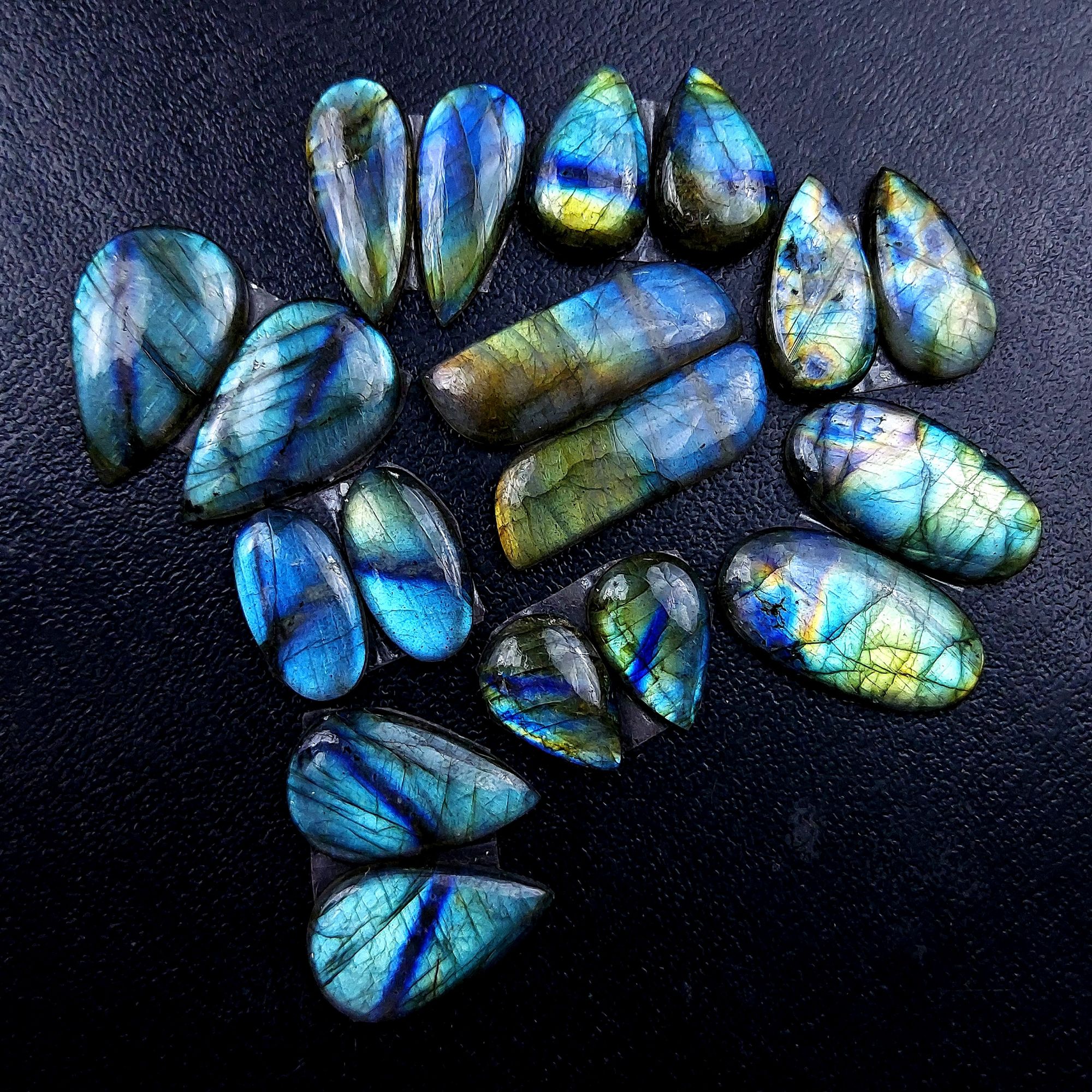 9 Pair 177 Cts Labradorite pairs Labradorite Cabochon Loose Gemstone Labradorite pair for Earring For Woman Earrings Mix Shapes Dangle Drop Earrings 31x11 17x11mm R-13201