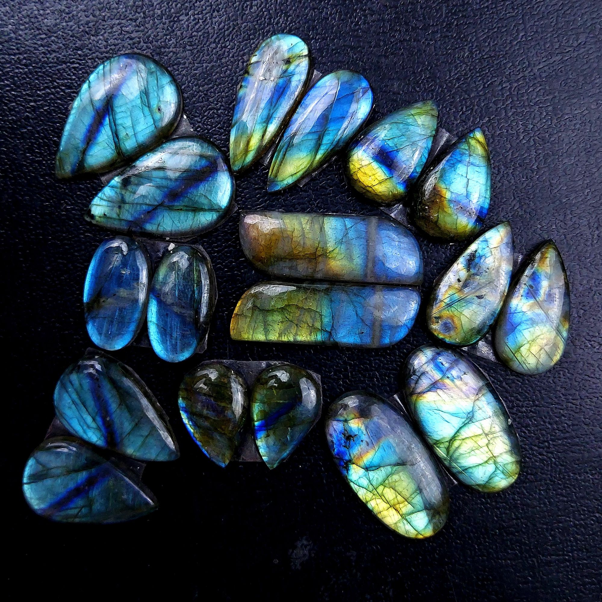 9 Pair 177 Cts Labradorite pairs Labradorite Cabochon Loose Gemstone Labradorite pair for Earring For Woman Earrings Mix Shapes Dangle Drop Earrings 31x11 17x11mm R-13201