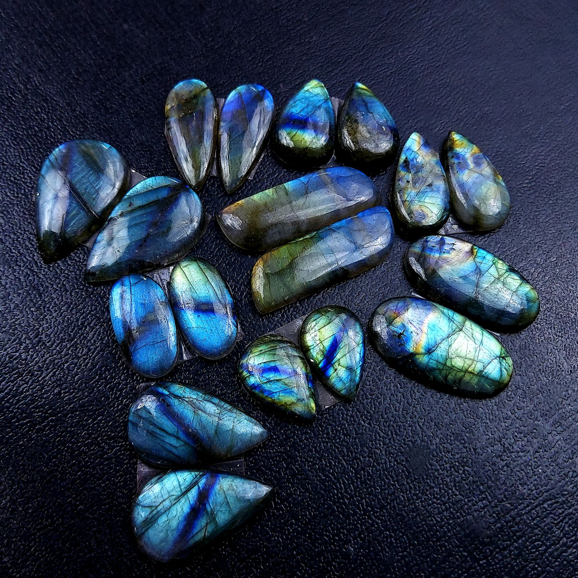 9 Pair 177 Cts Labradorite pairs Labradorite Cabochon Loose Gemstone Labradorite pair for Earring For Woman Earrings Mix Shapes Dangle Drop Earrings 31x11 17x11mm R-13201