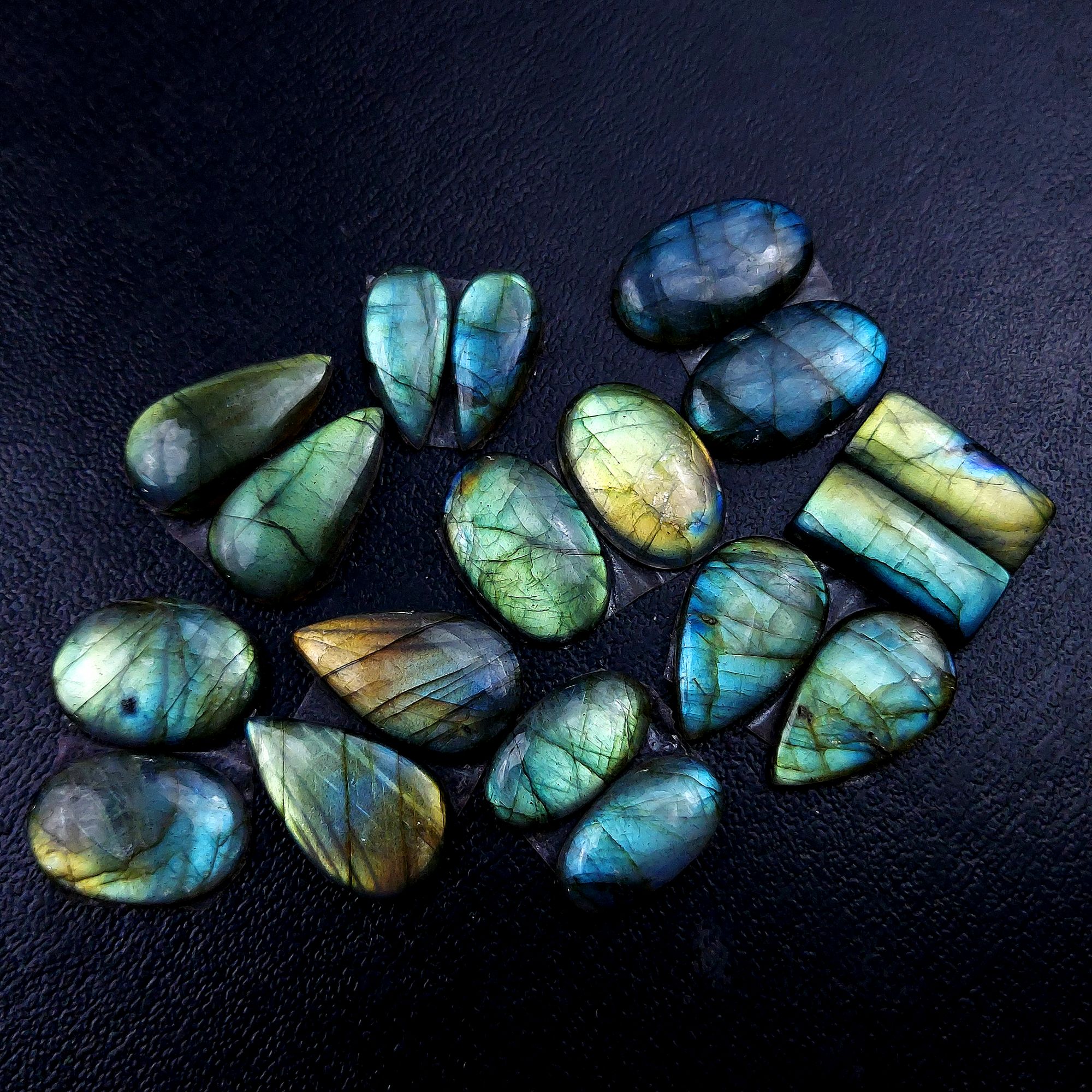 9 Pair 155 Cts Labradorite pairs Labradorite Cabochon Loose Gemstone Labradorite pair for Earring For Woman Earrings Mix Shapes Dangle Drop Earrings 21x13 20x9mm R-13204