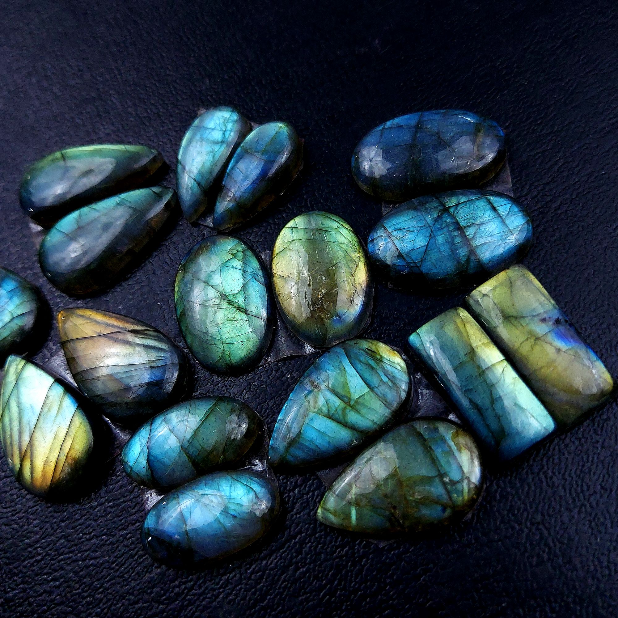 9 Pair 155 Cts Labradorite pairs Labradorite Cabochon Loose Gemstone Labradorite pair for Earring For Woman Earrings Mix Shapes Dangle Drop Earrings 21x13 20x9mm R-13204