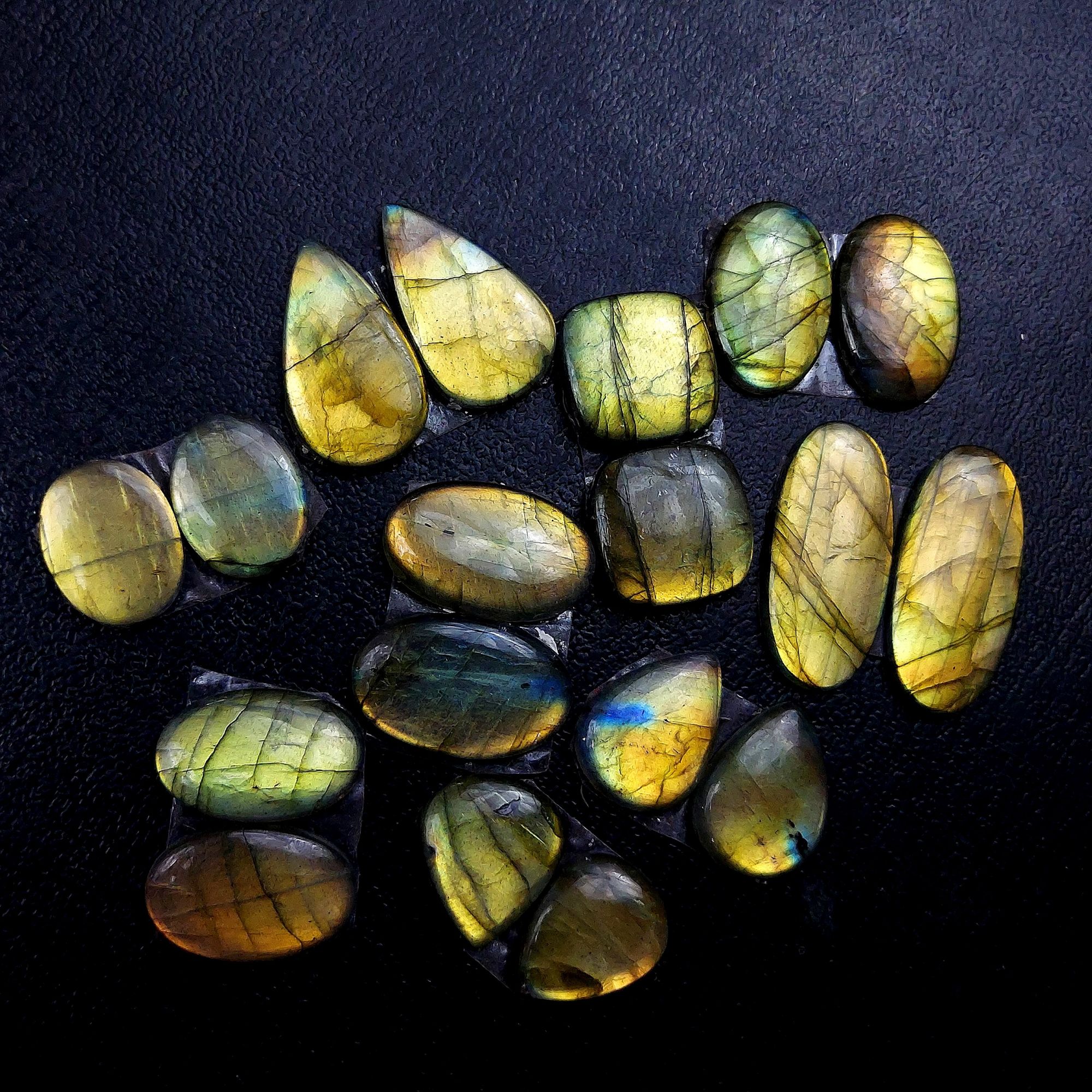 9 Pair 149 Cts Labradorite pairs Labradorite Cabochon Loose Gemstone Labradorite pair for Earring For Woman Earrings Mix Shapes Dangle Drop Earrings 28x14 16x12mm R-13208