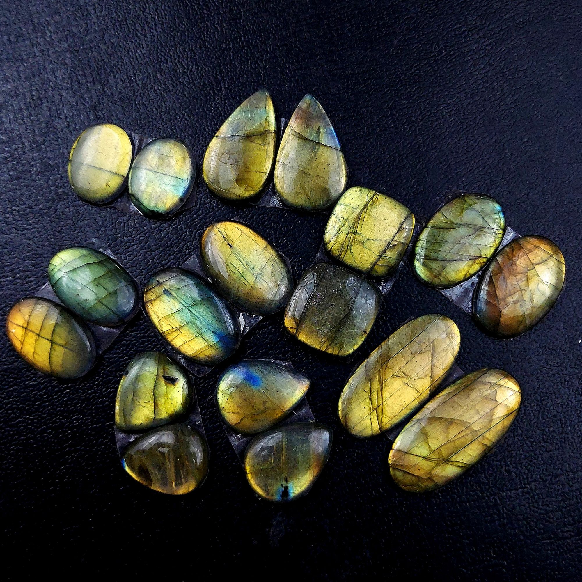 9 Pair 149 Cts Labradorite pairs Labradorite Cabochon Loose Gemstone Labradorite pair for Earring For Woman Earrings Mix Shapes Dangle Drop Earrings 28x14 16x12mm R-13208