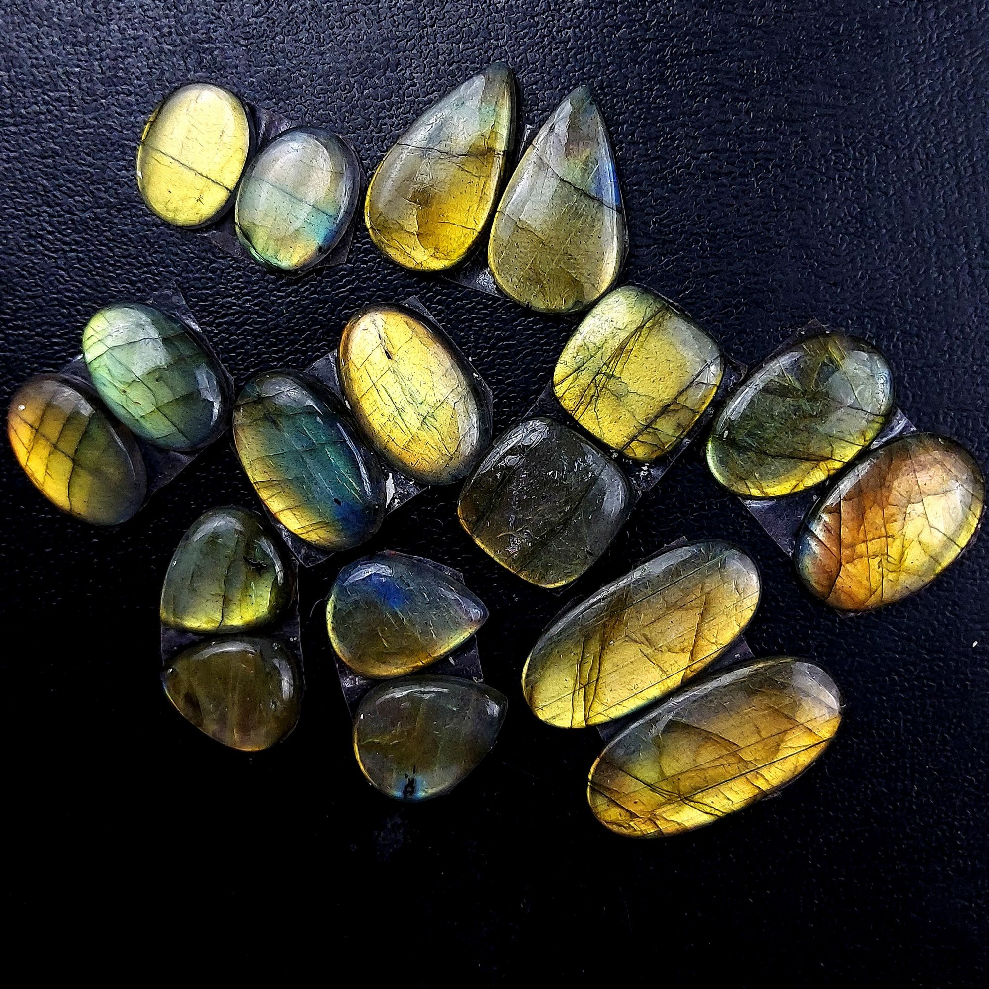 9 Pair 149 Cts Labradorite pairs Labradorite Cabochon Loose Gemstone Labradorite pair for Earring For Woman Earrings Mix Shapes Dangle Drop Earrings 28x14 16x12mm R-13208