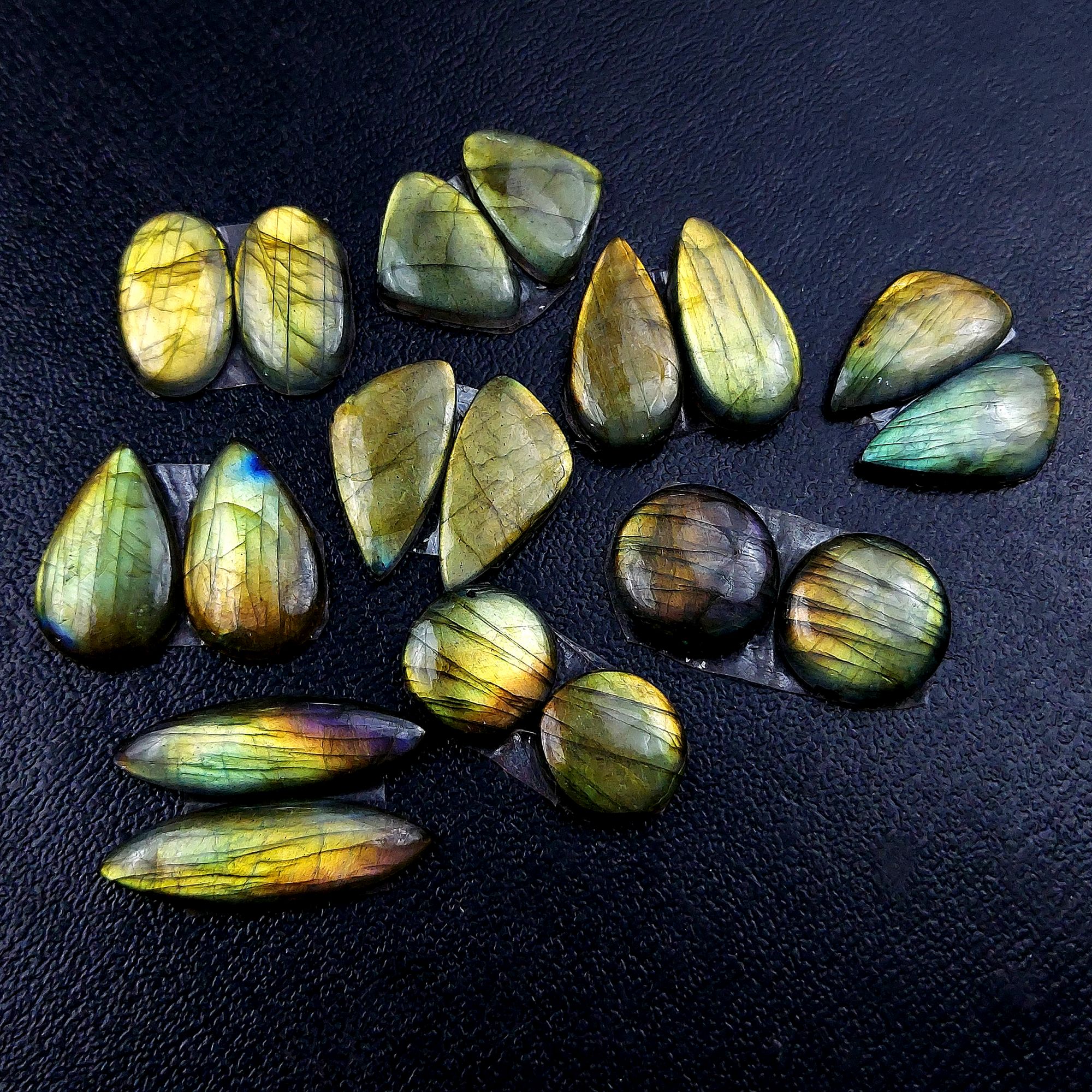 9 Pair 149 Cts Labradorite pairs Labradorite Cabochon Loose Gemstone Labradorite pair for Earring For Woman Earrings Mix Shapes Dangle Drop Earrings 30x9 13x13mm R-13209