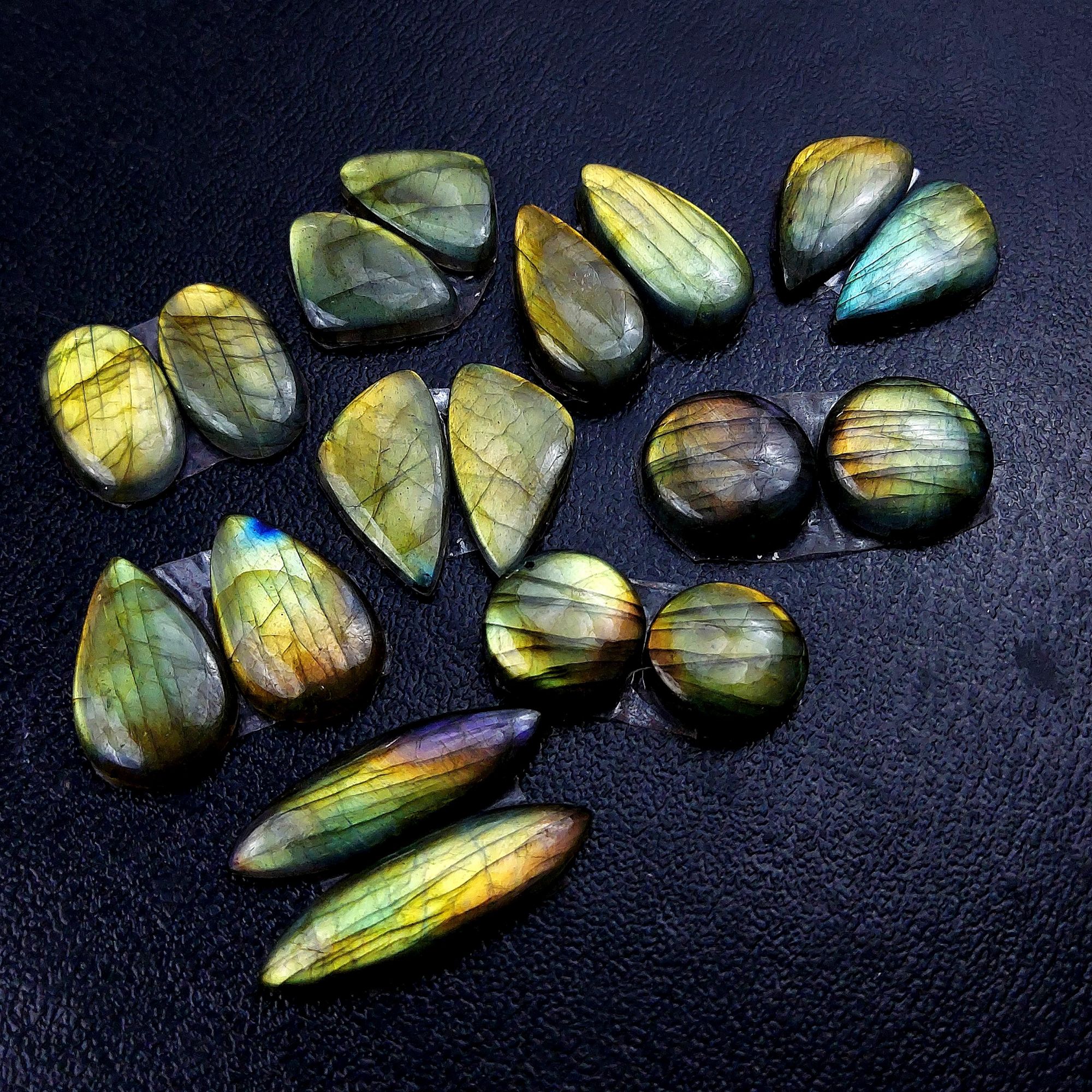 9 Pair 149 Cts Labradorite pairs Labradorite Cabochon Loose Gemstone Labradorite pair for Earring For Woman Earrings Mix Shapes Dangle Drop Earrings 30x9 13x13mm R-13209