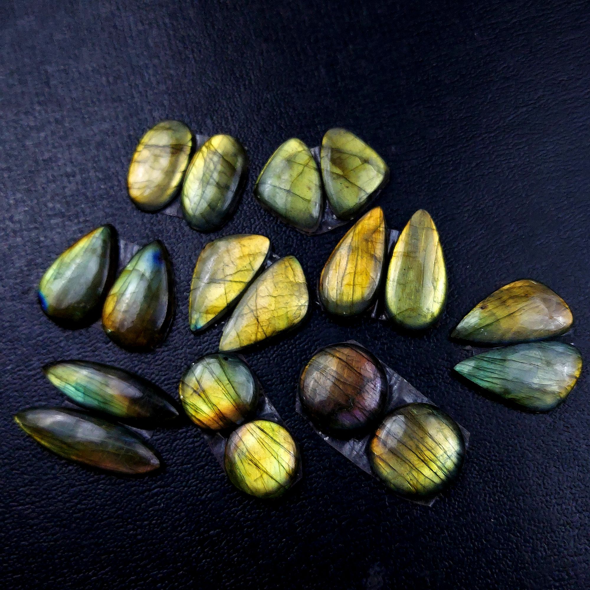 9 Pair 149 Cts Labradorite pairs Labradorite Cabochon Loose Gemstone Labradorite pair for Earring For Woman Earrings Mix Shapes Dangle Drop Earrings 30x9 13x13mm R-13209